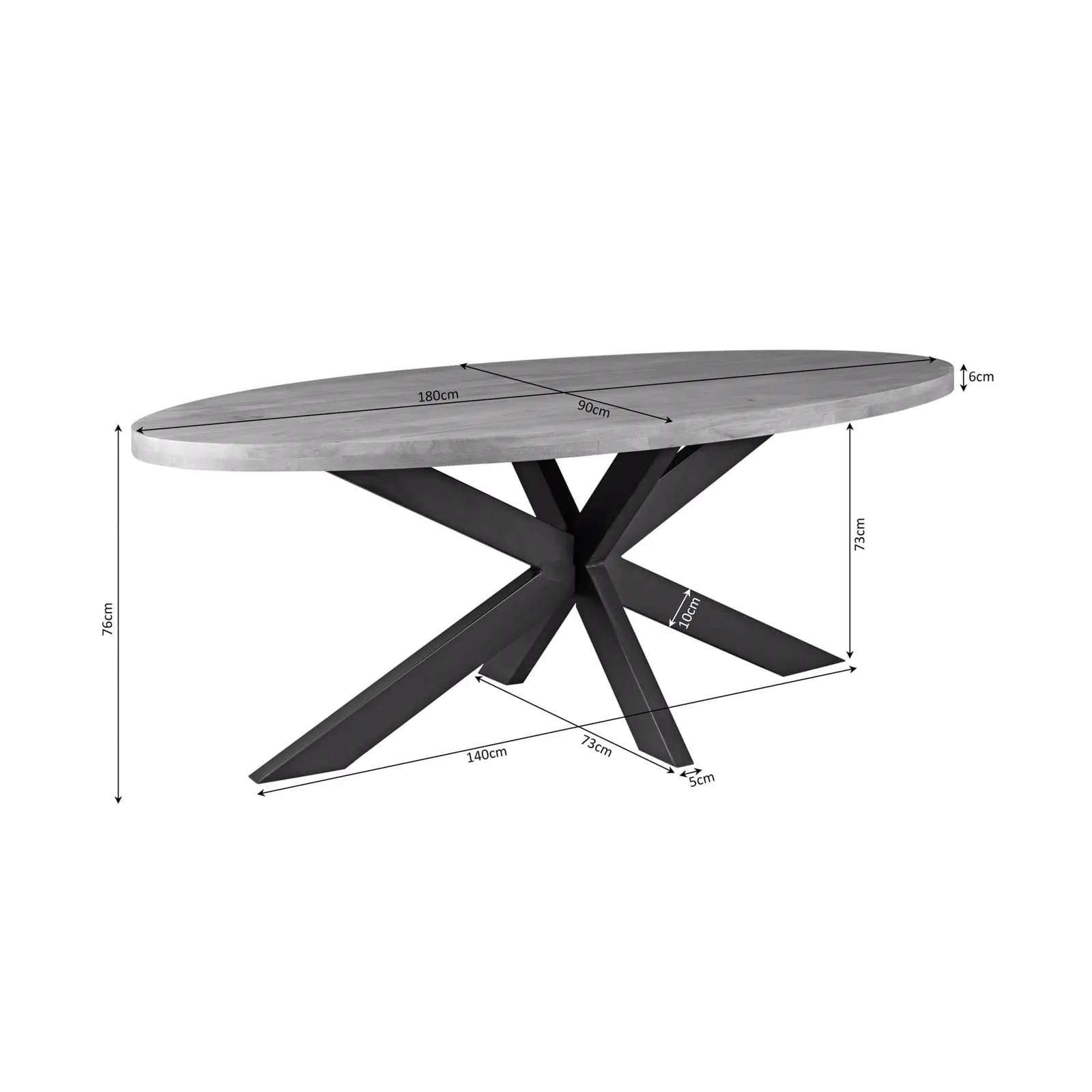 Dining Table Dakota | 180 cm | Oval - Starfurn
