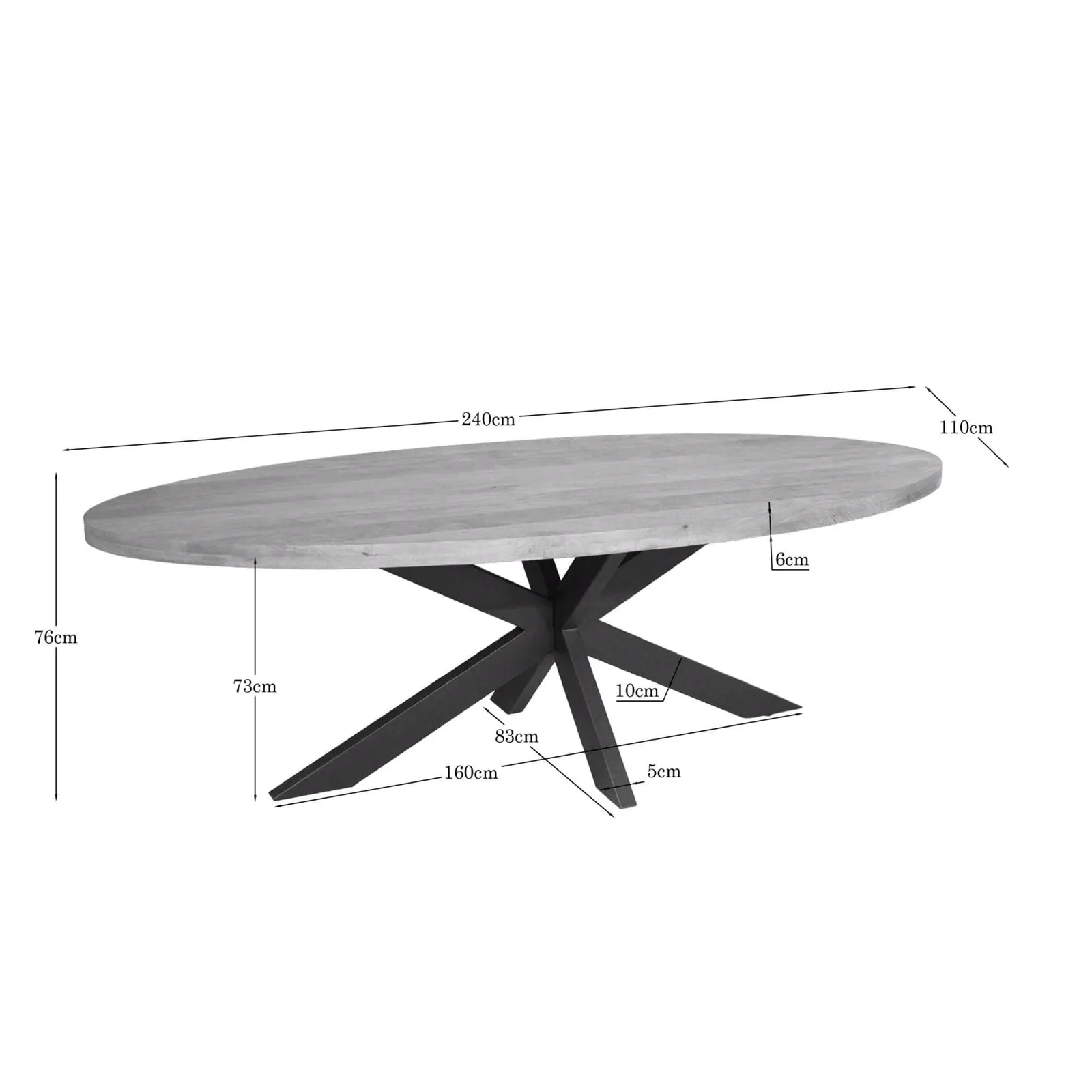 Dining Table Dakota | 240 cm | Oval - Starfurn