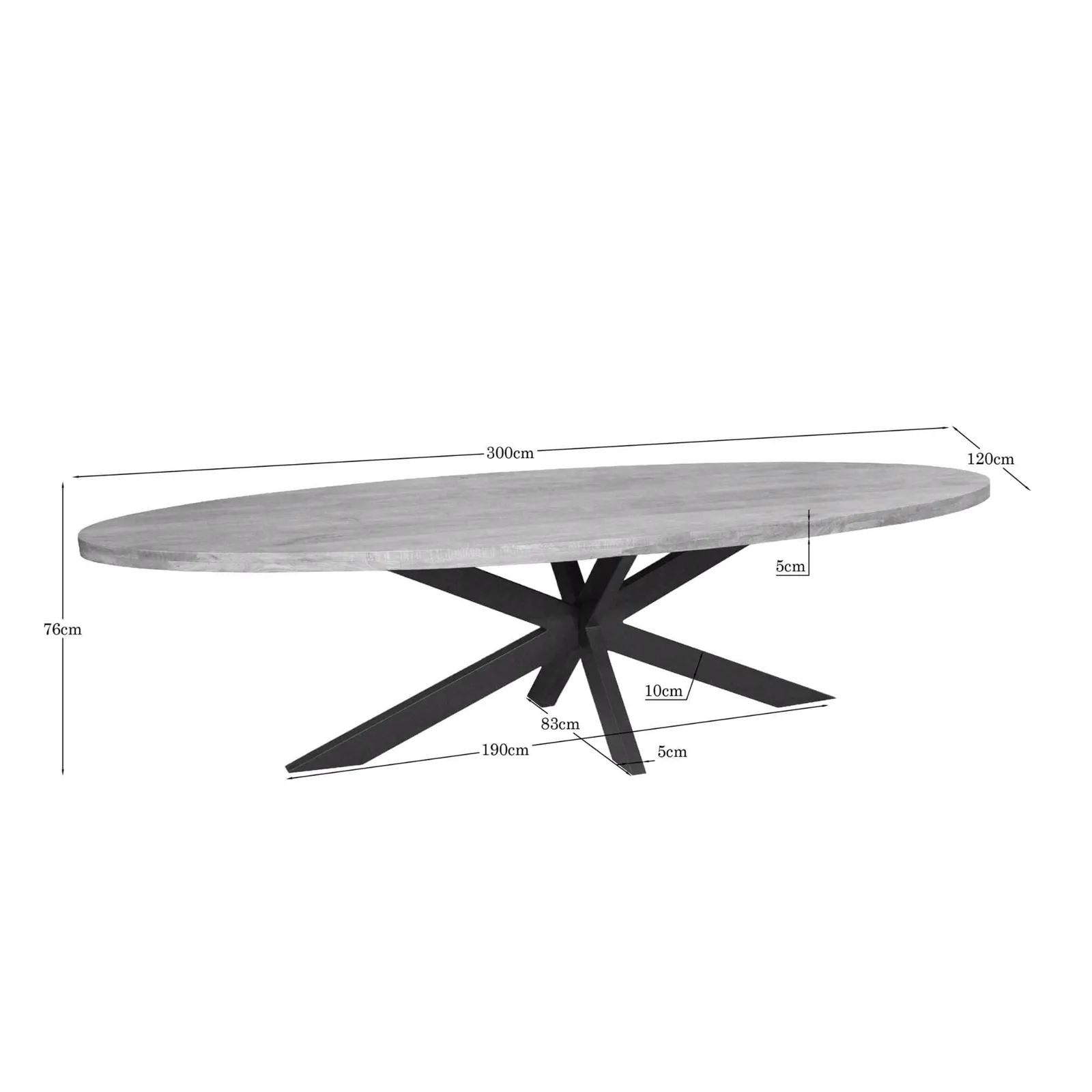 Dining Table Dakota | 300 cm | Oval - Starfurn