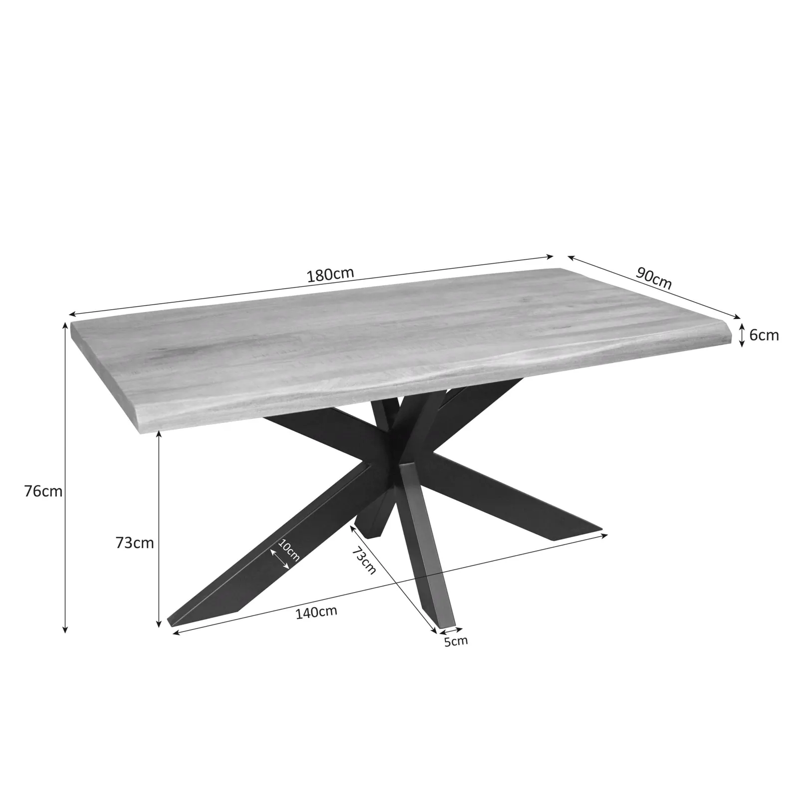 Tree Trunk Table Dakota Natural Mango Wood 160 cm - Starfurn
