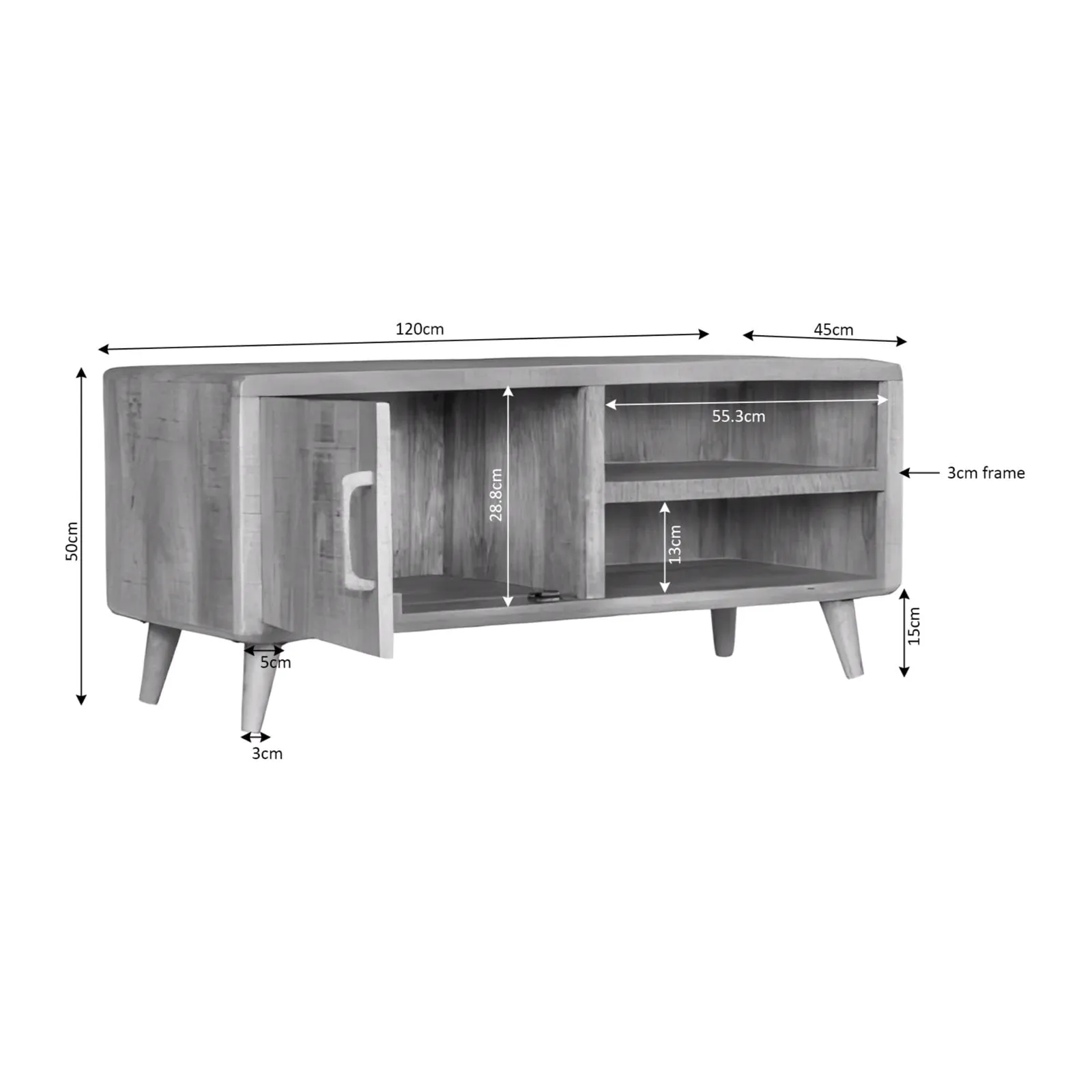 Sideboard Madison Brown Mango Wood 210 cm - Starfurn