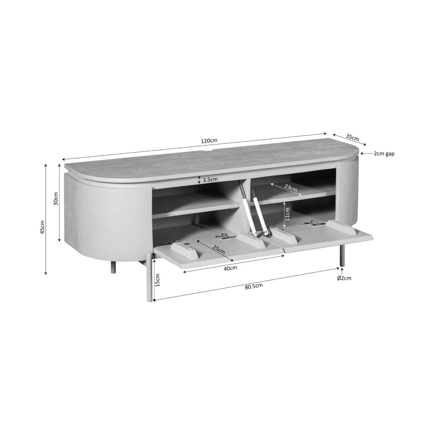 TV Unit Excellent Natural | 120 cm - Starfurn