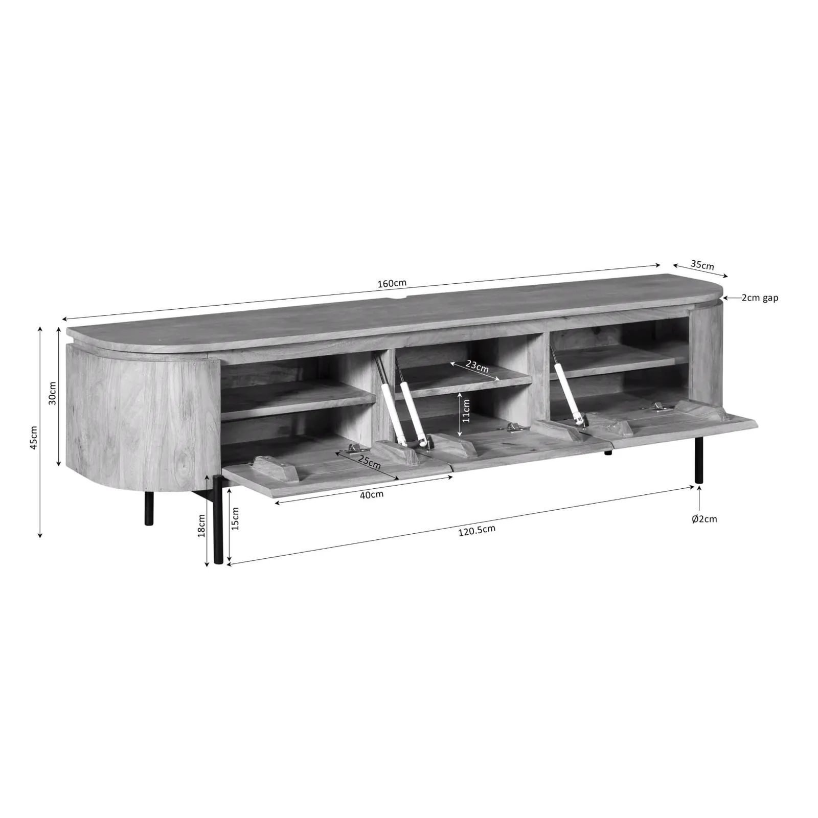 TV unit Excellent Natural | 160 cm - Starfurn