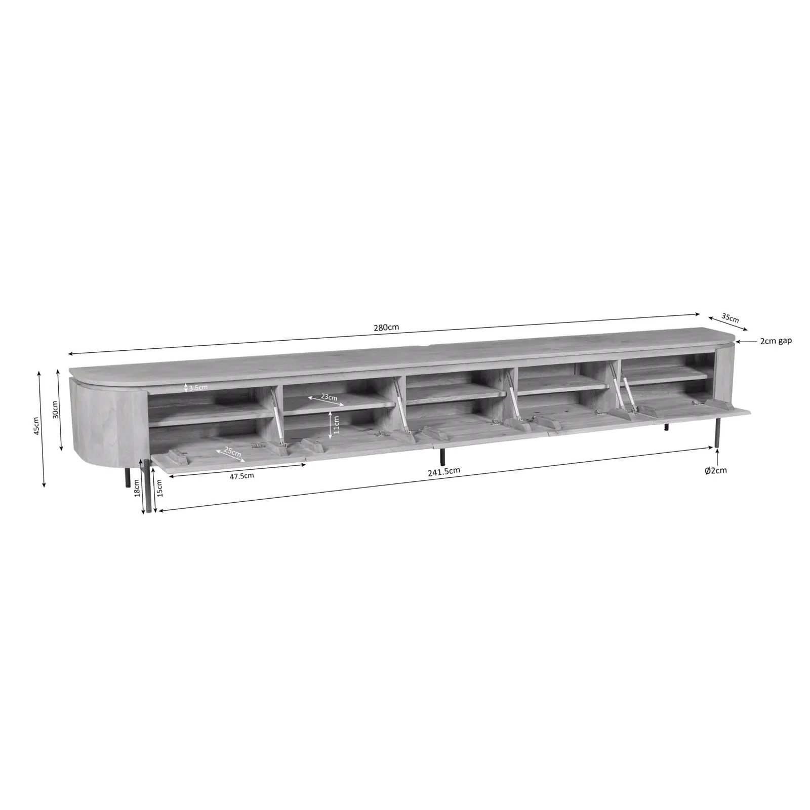 TV Unit Excellent Natural | 280 cm - Starfurn