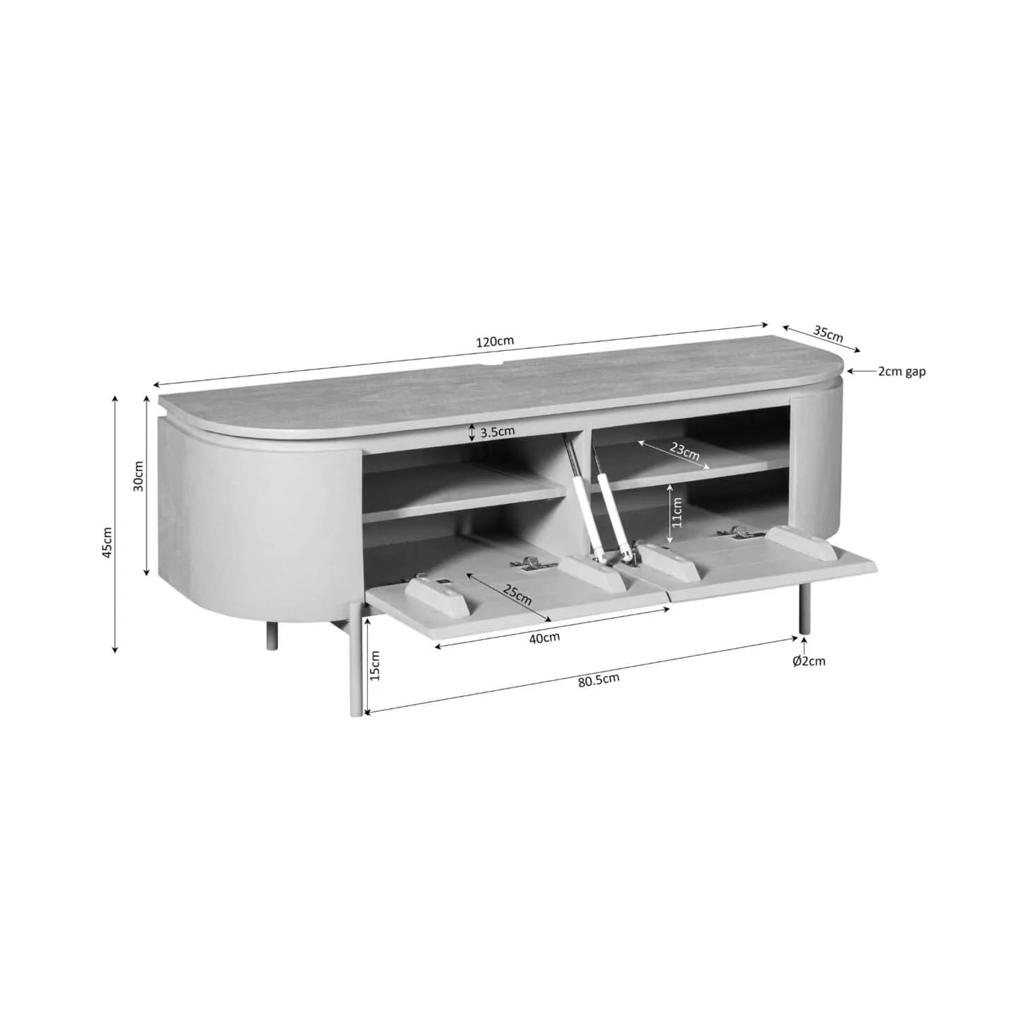 TV unit Excellent Brown | 120 cm - Starfurn