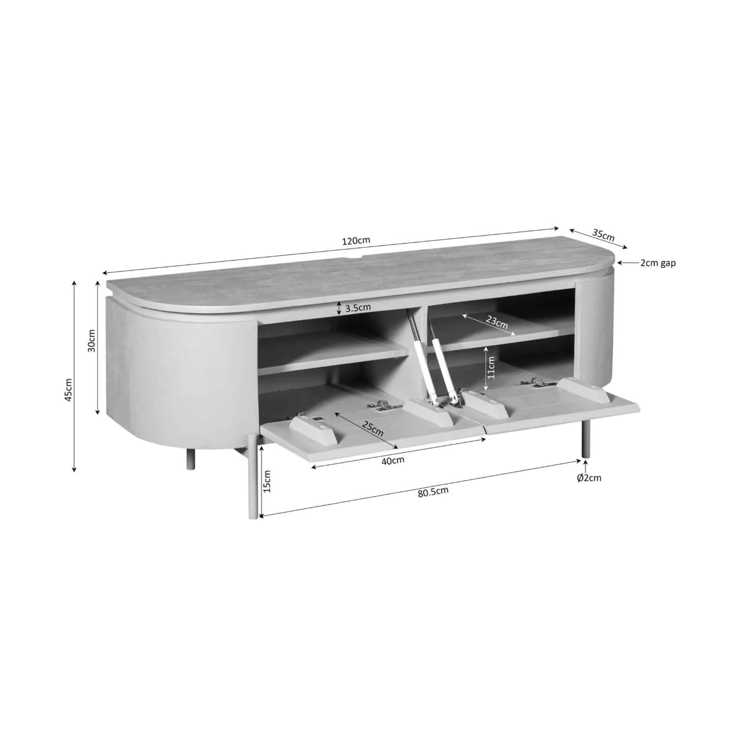 TV Unit Excellent Sand | 120 cm - Starfurn