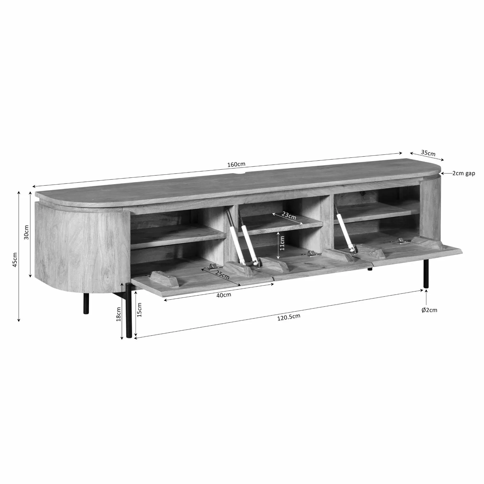 TV Unit Excellent Taupe | 160 cm - Starfurn
