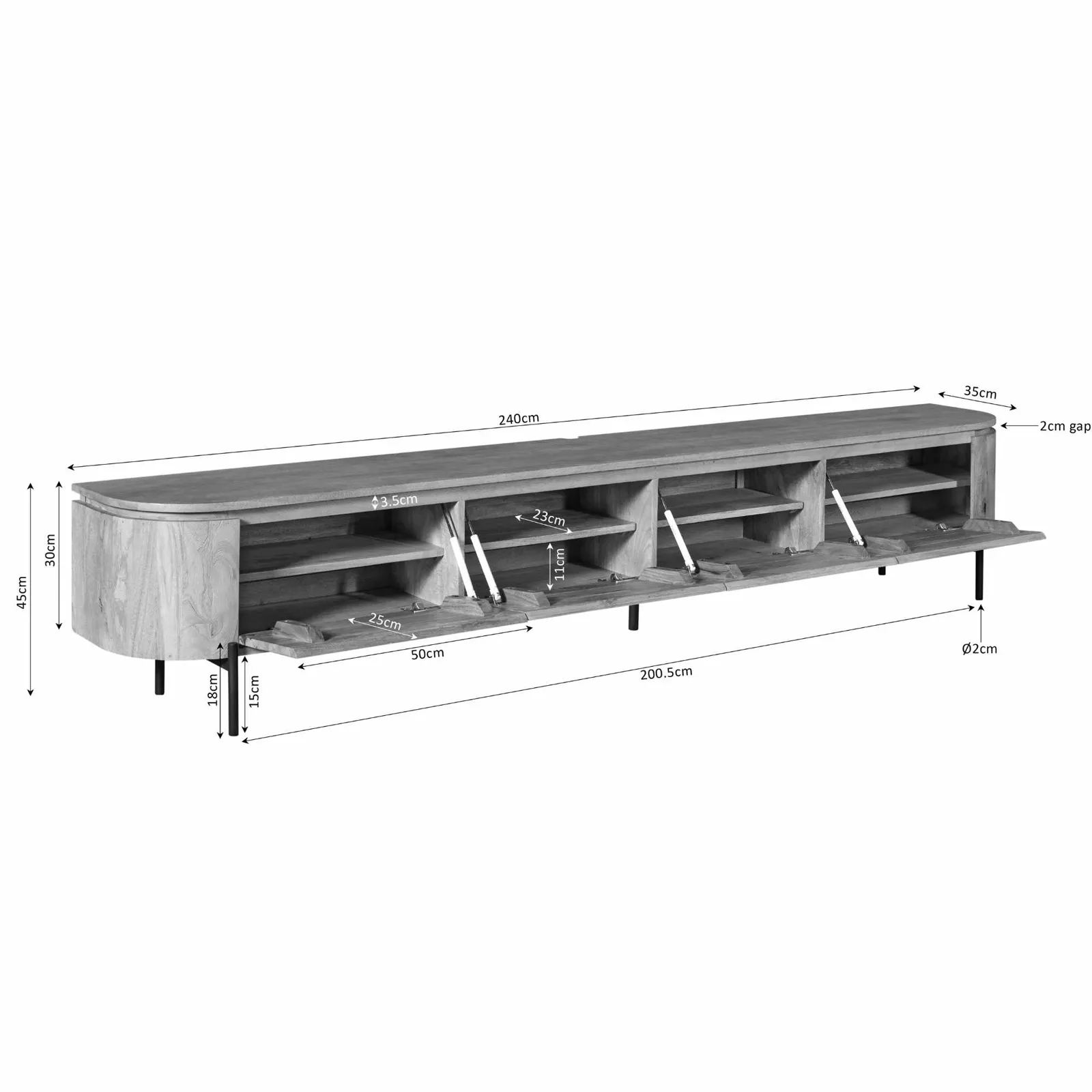 TV unit Excellent Taupe | 240 cm - Starfurn