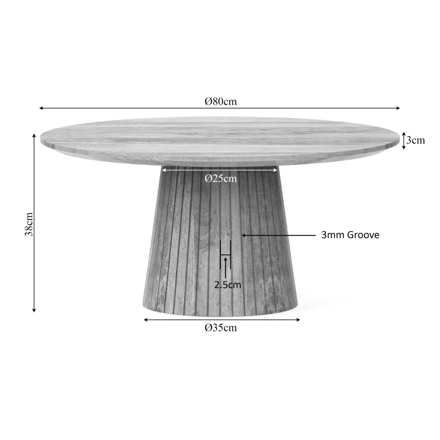 Coffee Table | Solana | 80 cm | Natural - Starfurn