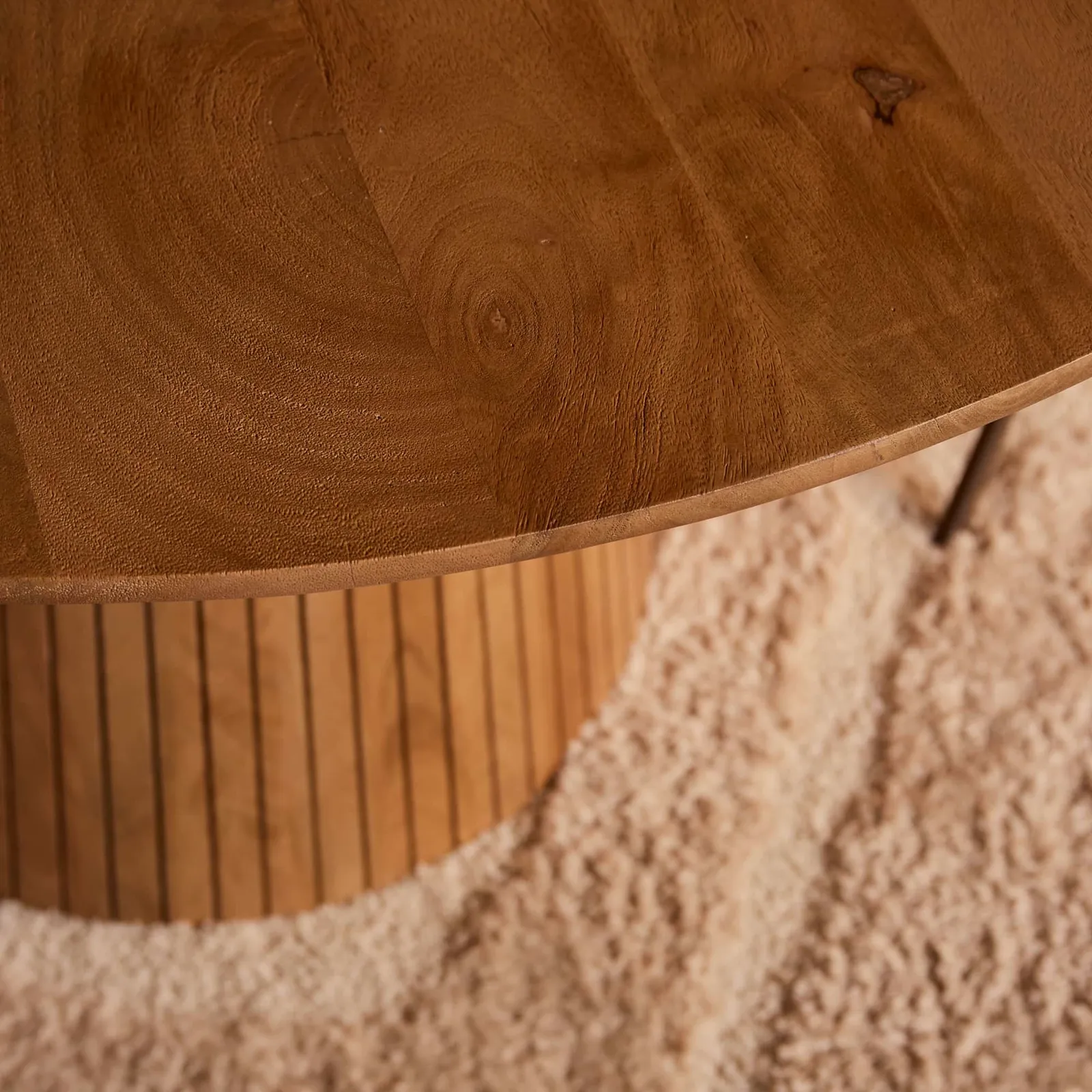Round dining table Solana Natural Mango Wood 150 cm - Starfurn