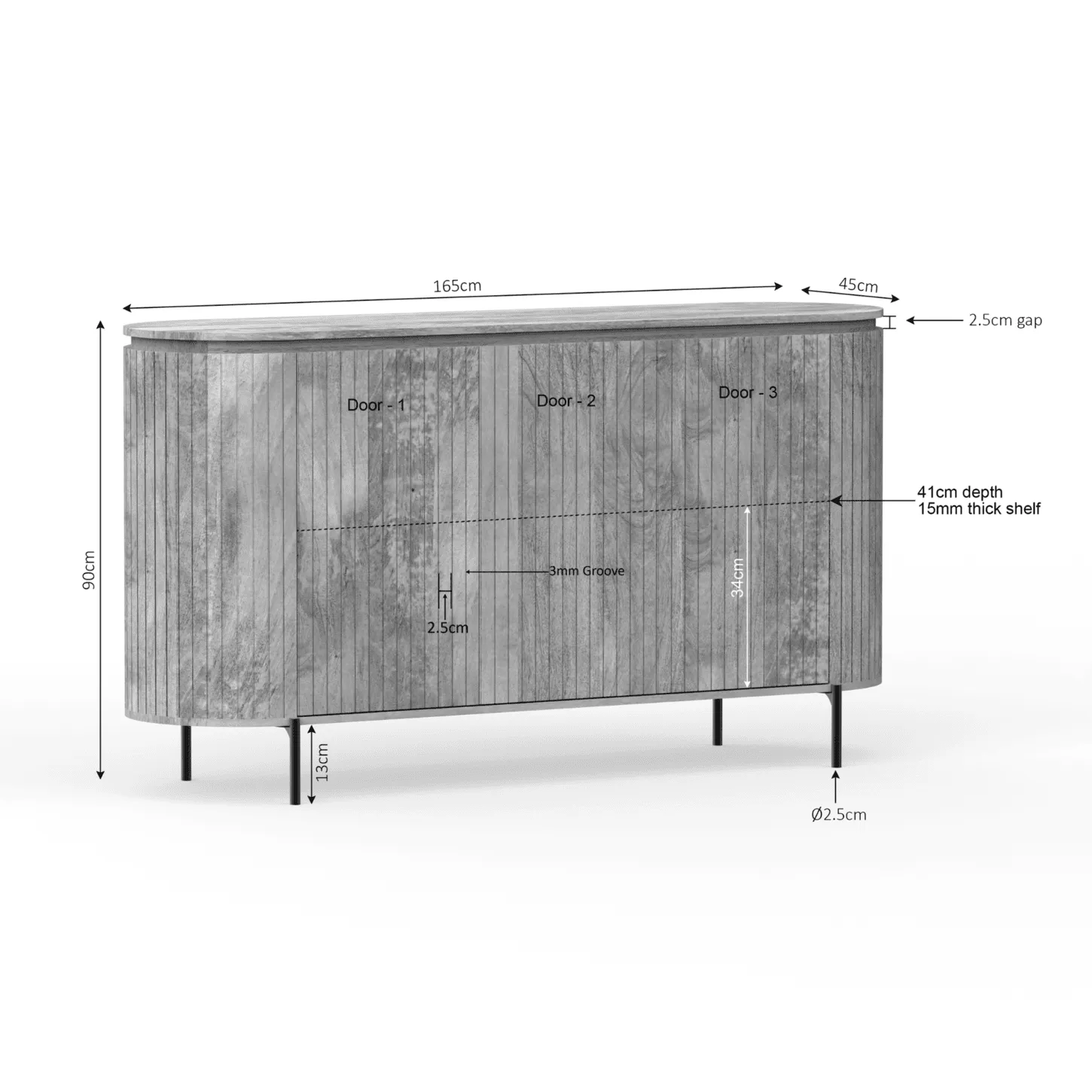 Solana Sideboard | 165 cm | Natural - Starfurn