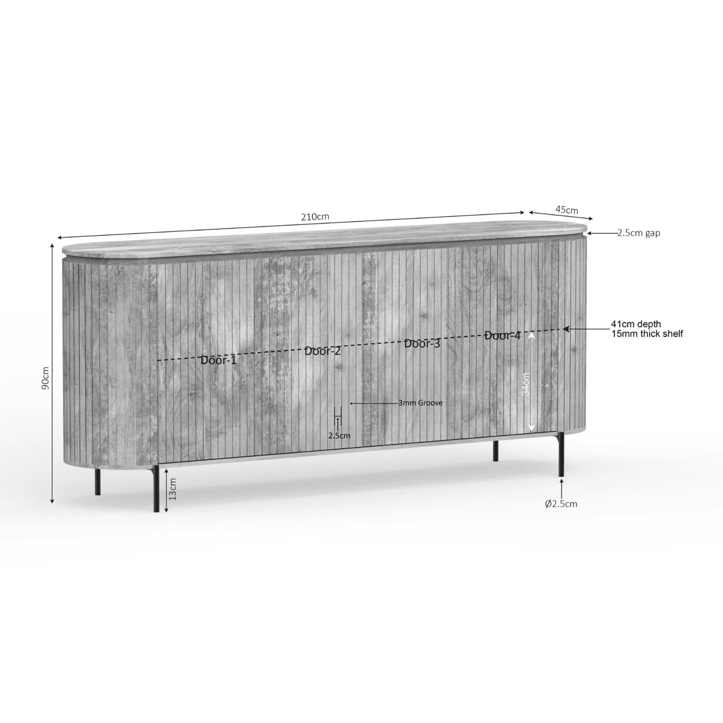 Sideboard Solana | 210 cm | Natural - Starfurn