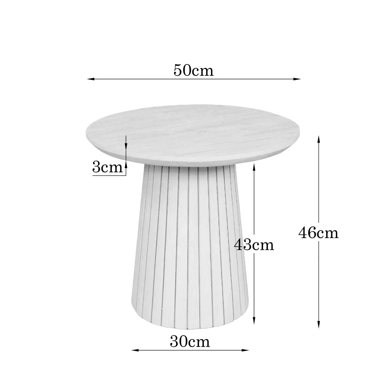Coffee table Solana Sand Mango Wood 50 cm - Starfurn