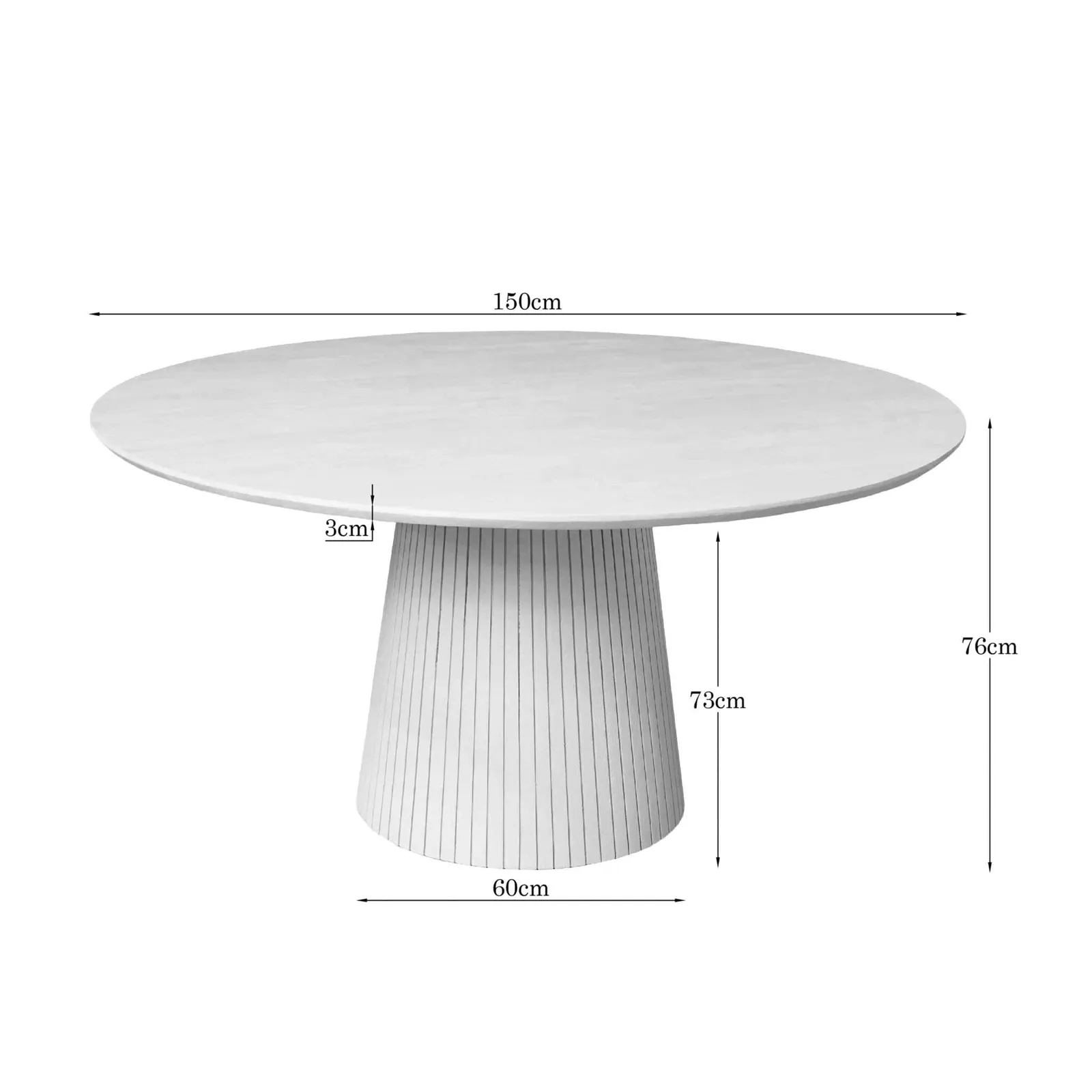Coffee table Solana Sand Mango Wood 50 cm - Starfurn