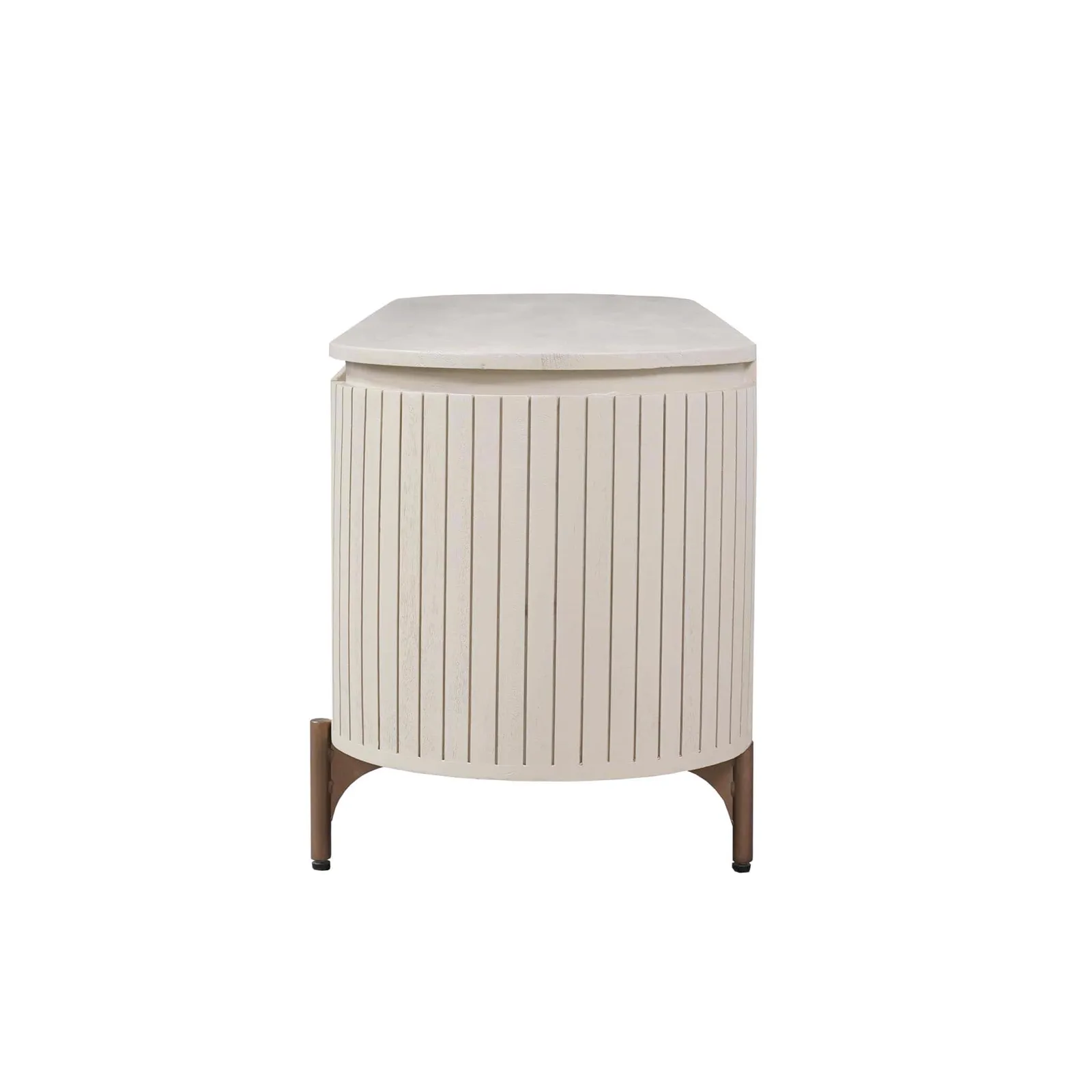 Couchtisch Solana Sand Mangoholz 50 cm, von vorne auf weißem Hintergrund fotografiert - Starfurn