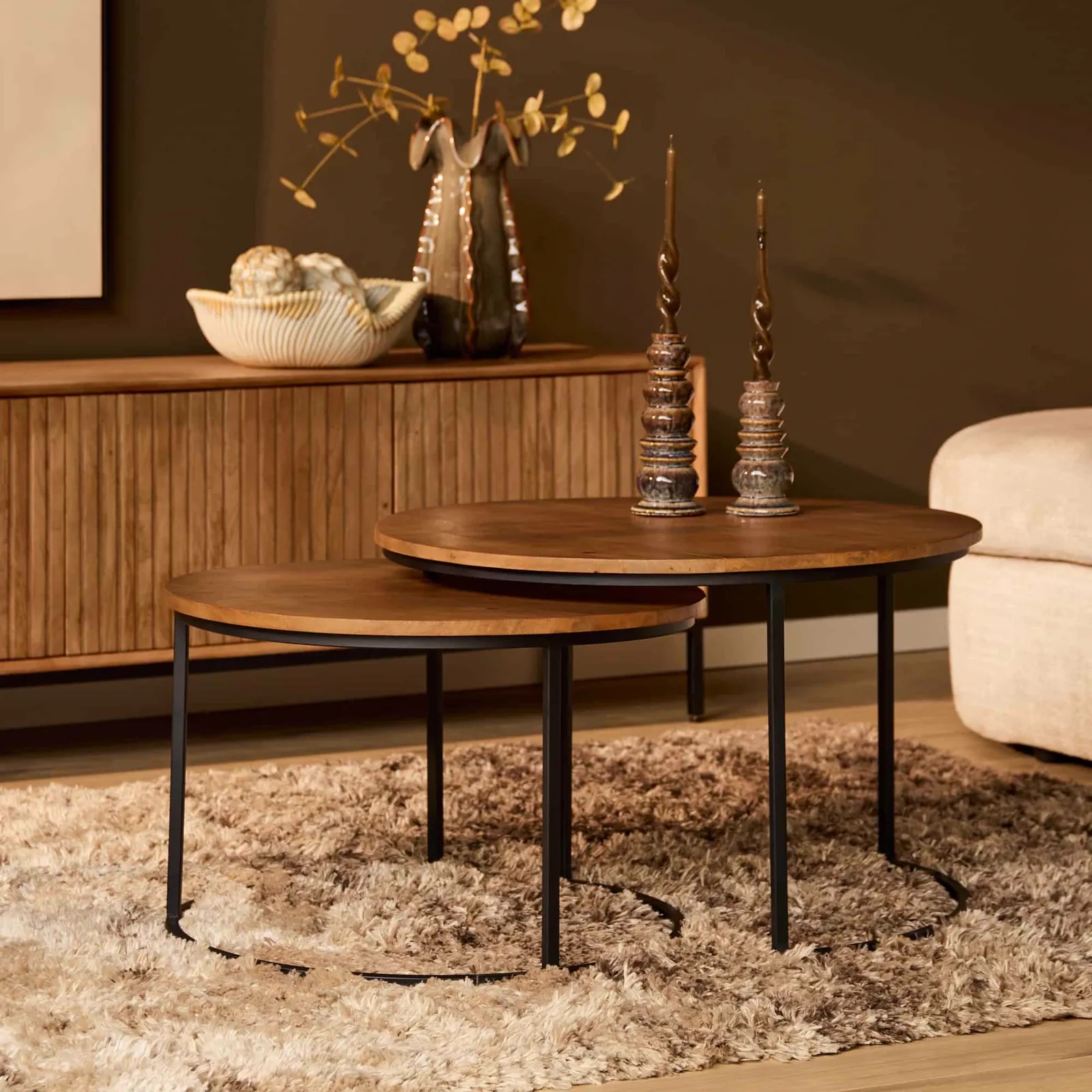 Coffee Table Madison Natural | 70 cm | Set of 2 - Starfurn