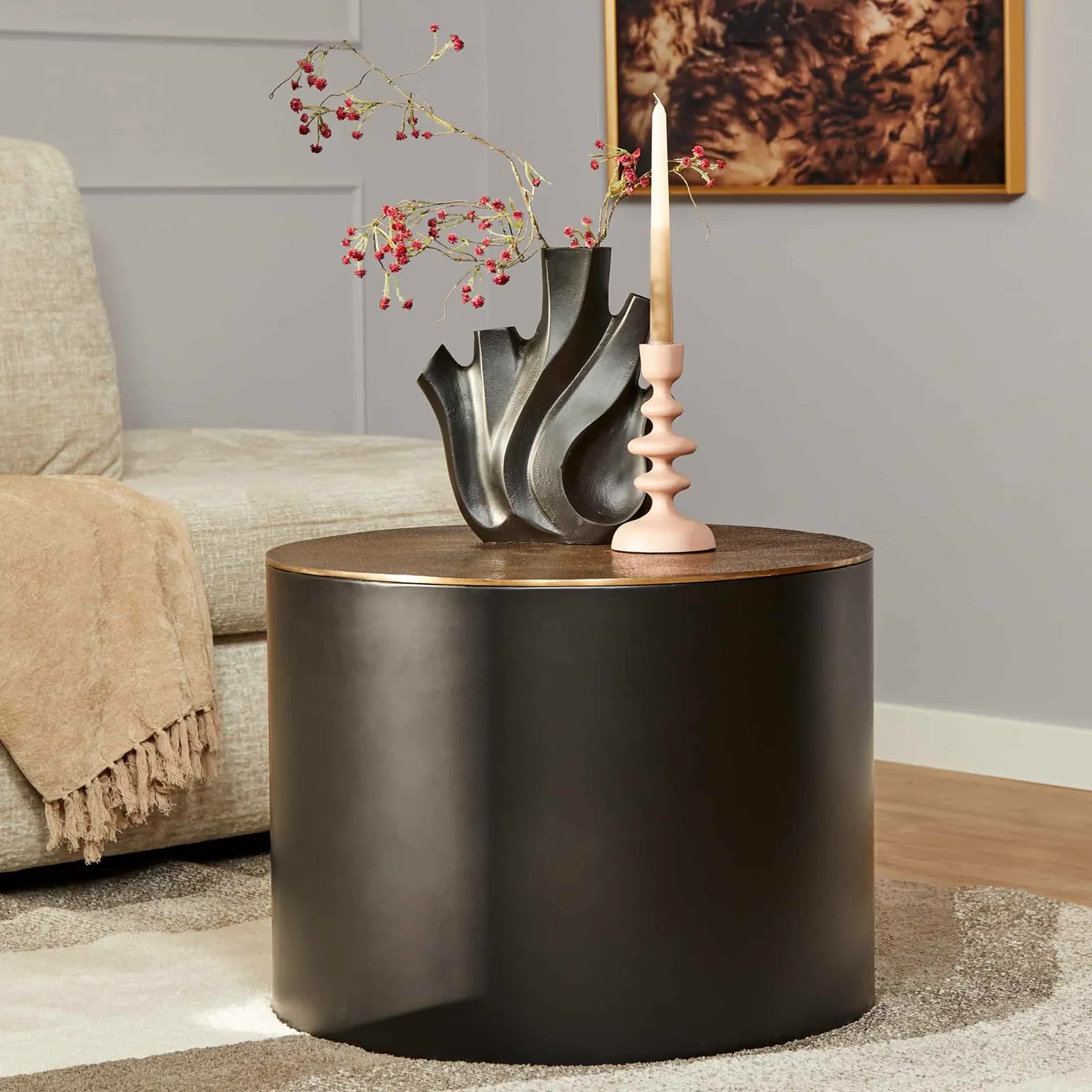 Fiore Black Coffee Table | 60 cm - Starfurn