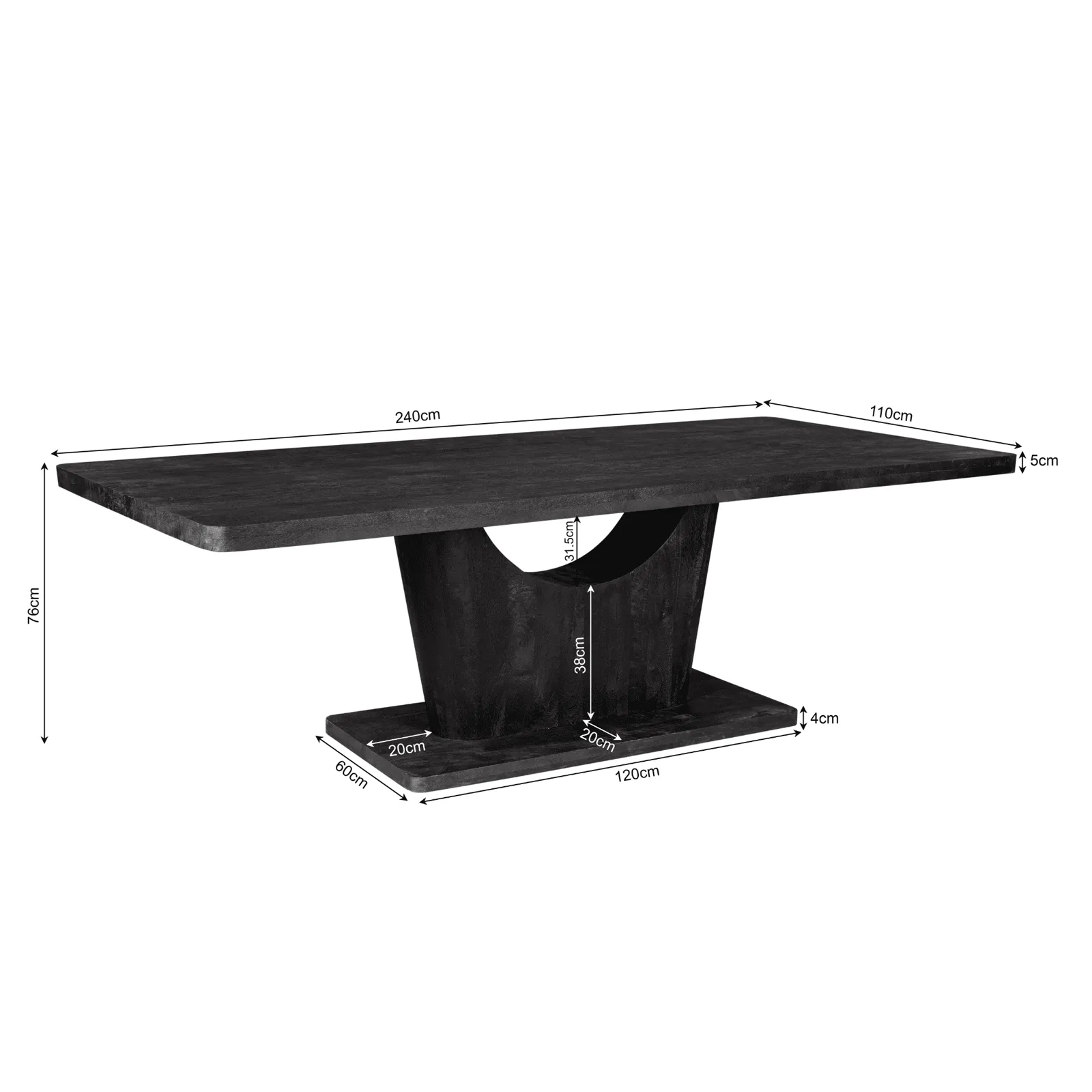 Dining table Voco | 240 cm | Black - Starfurn