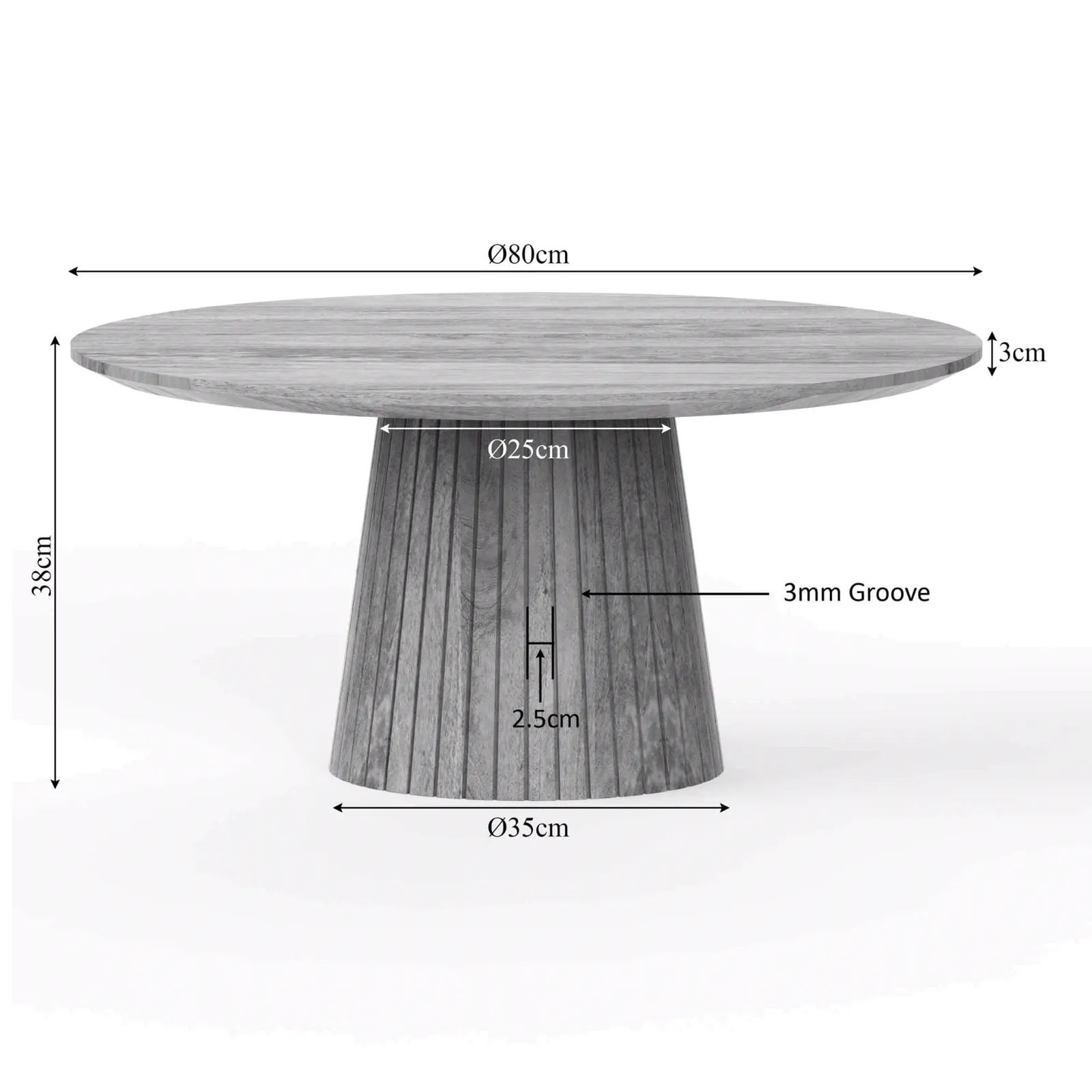 Solana Coffee Table | 80 cm | Taupe - Starfurn