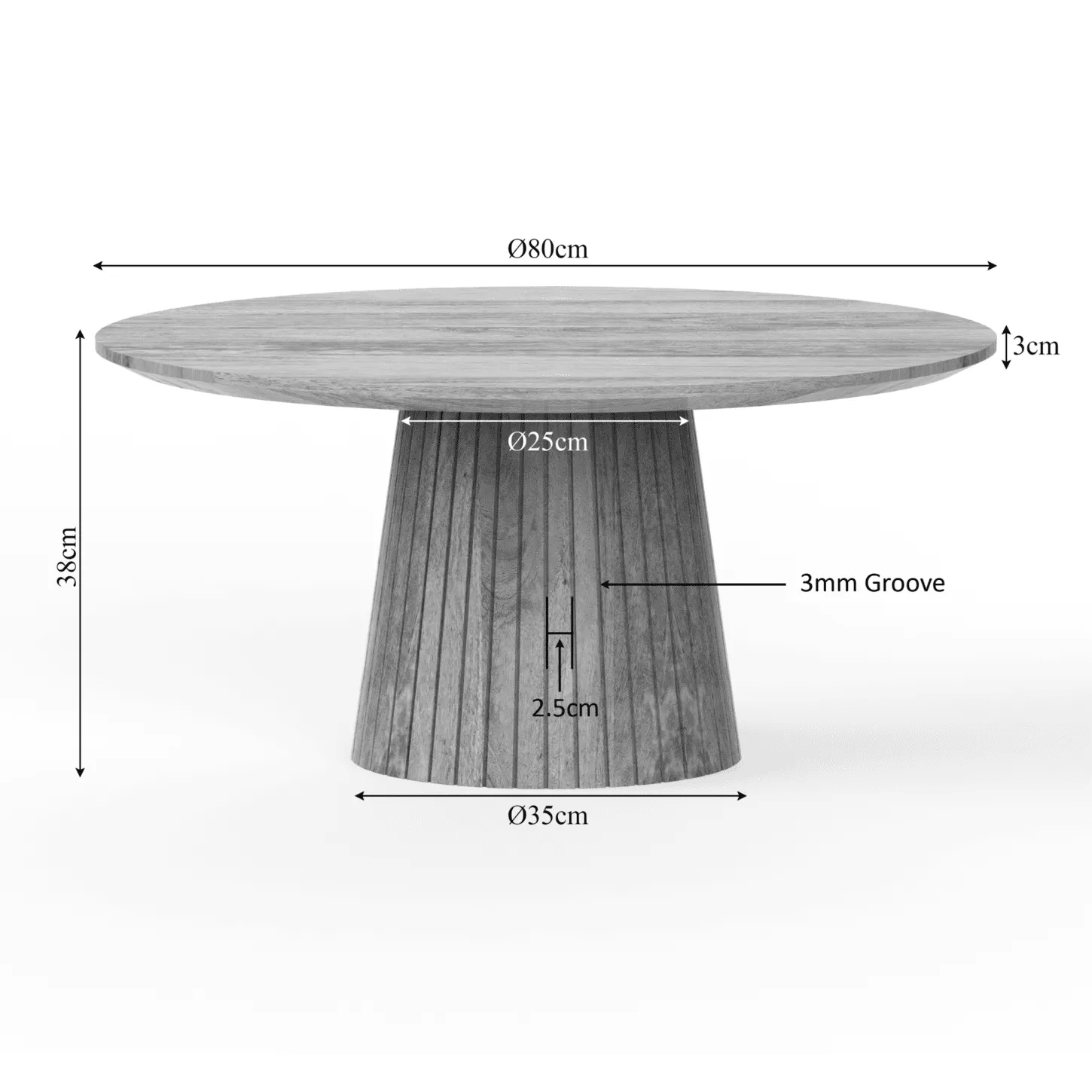 Solana Coffee Table | 80 cm | Taupe - Starfurn