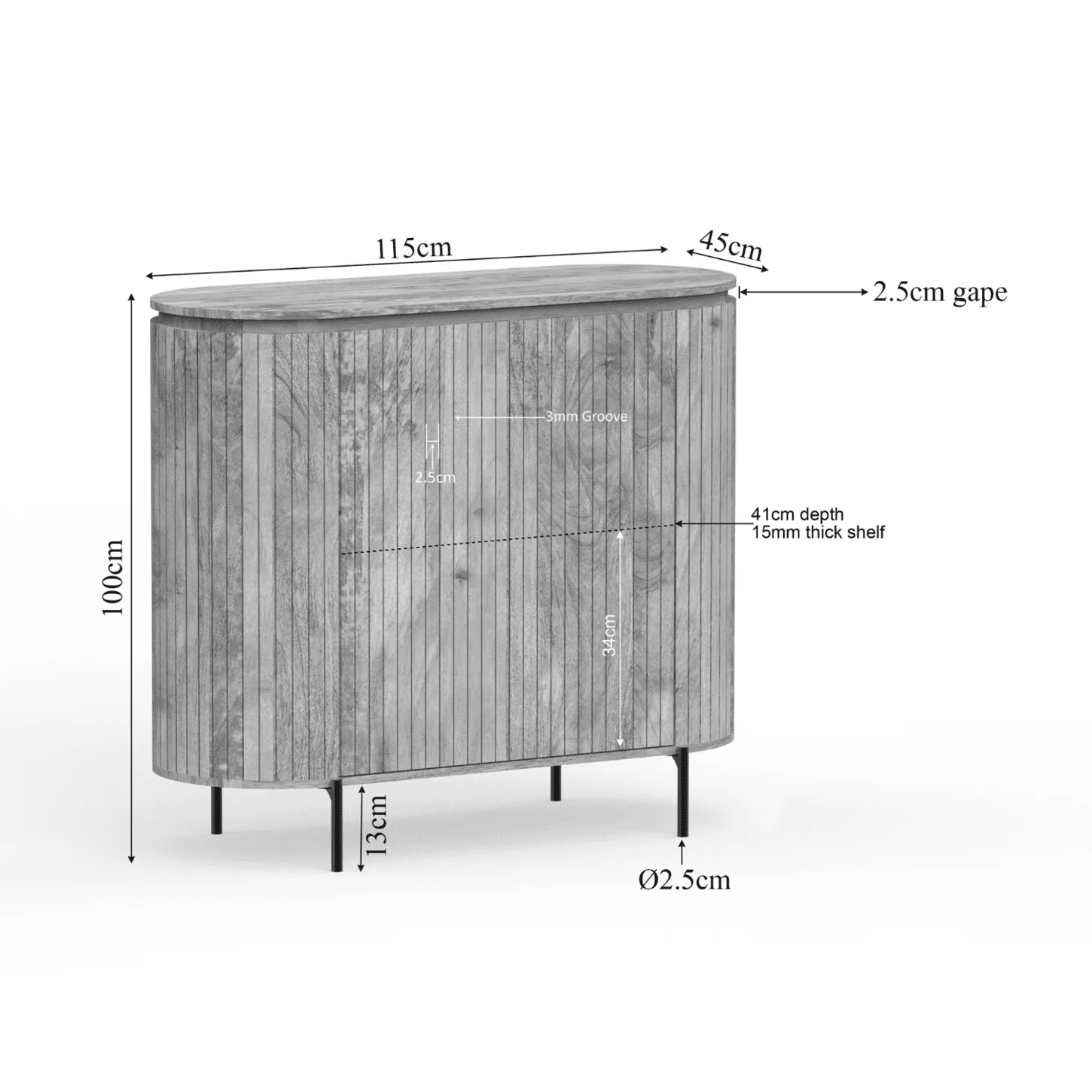 Solana Cabinet | 115 cm | Taupe - Starfurn