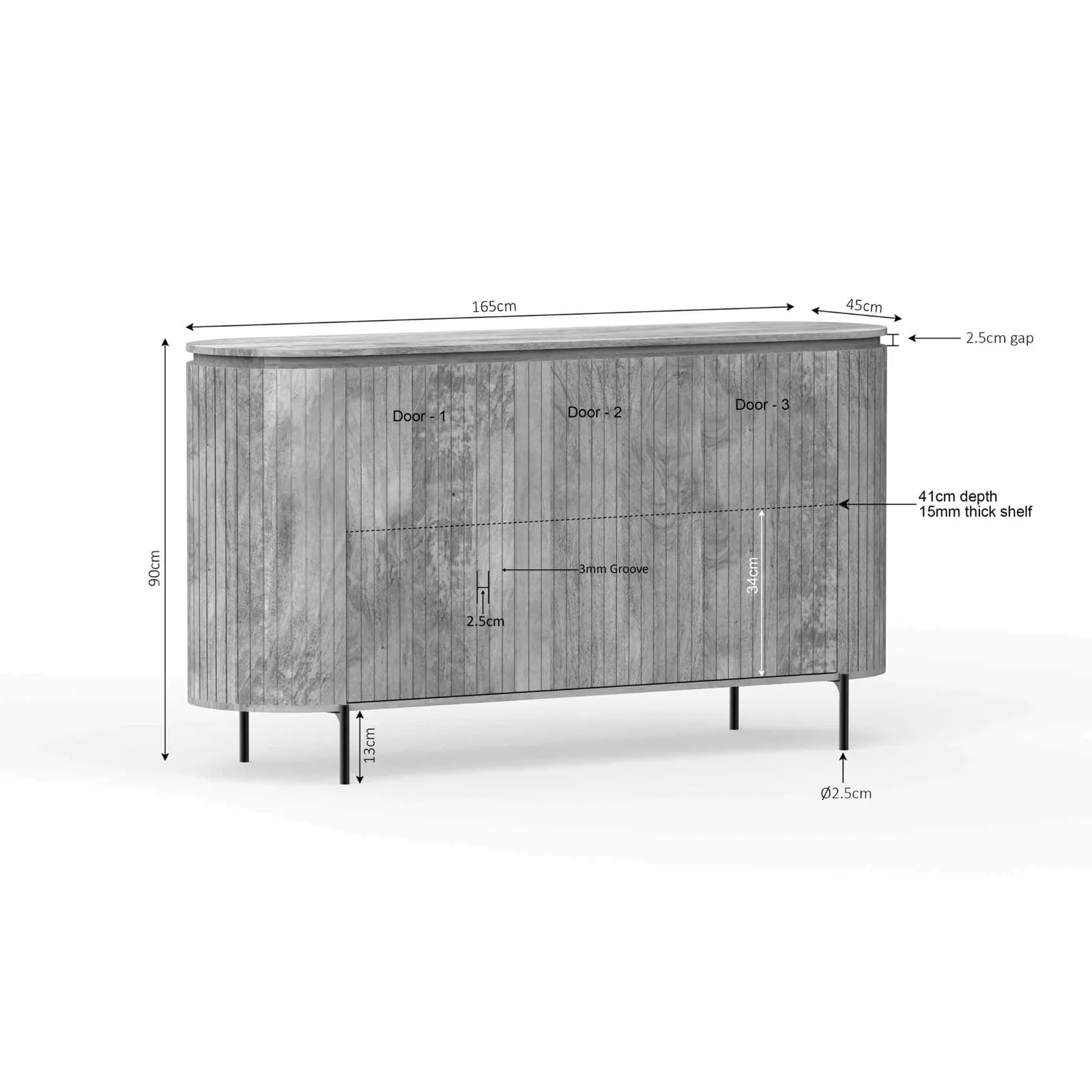 Solana Sideboard | 165 cm | Taupe - Starfurn