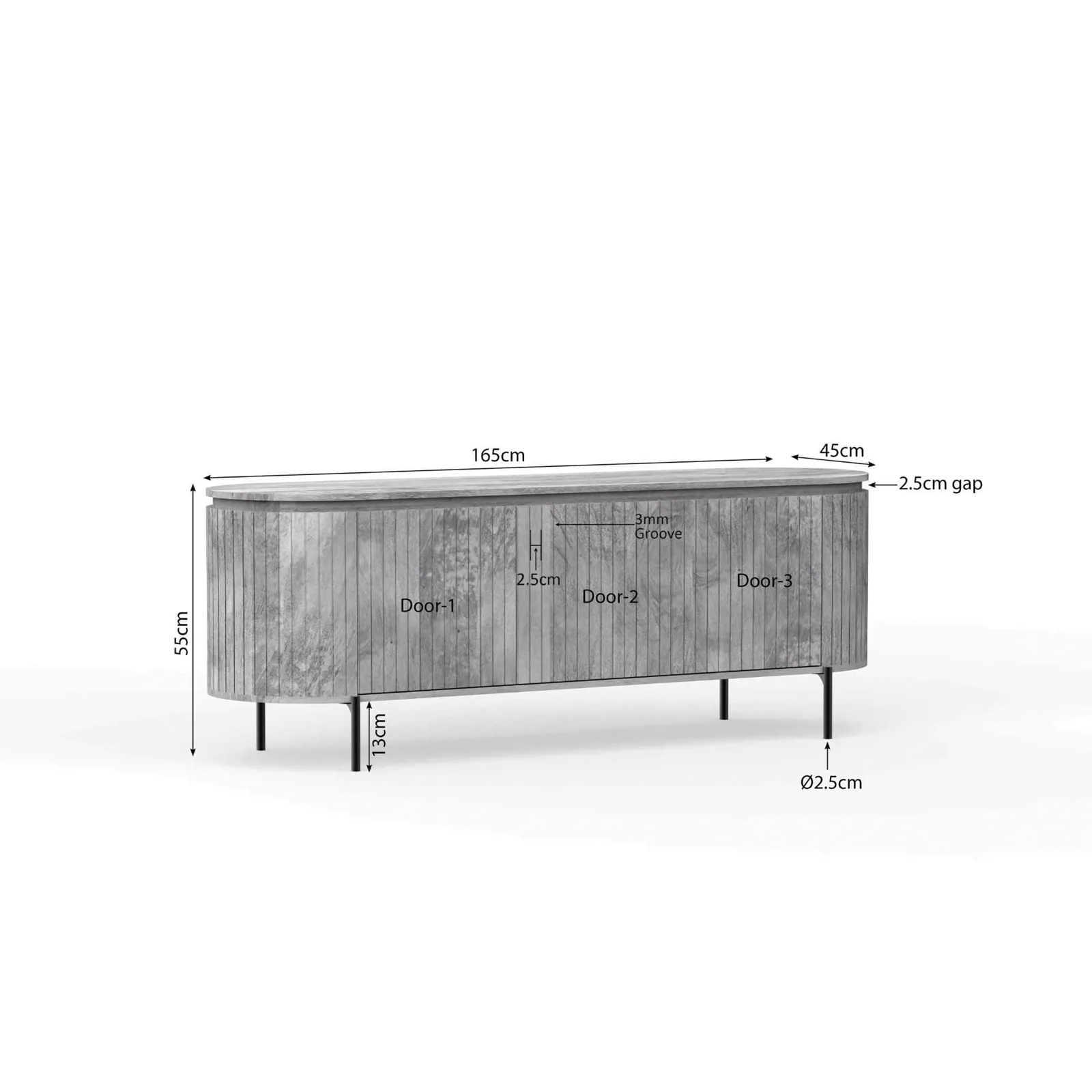 TV Unit Solana | 165 cm | Taupe - Starfurn