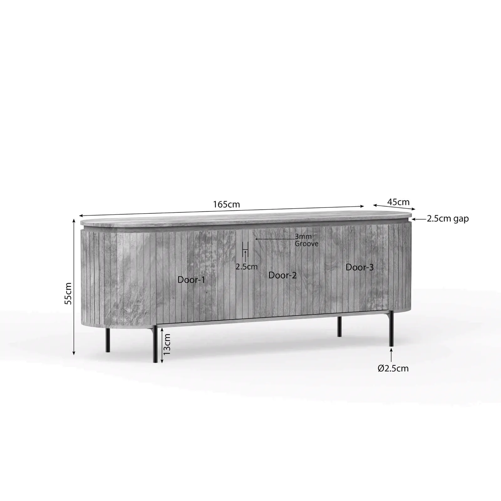 TV Unit Solana | 165 cm | Taupe - Starfurn