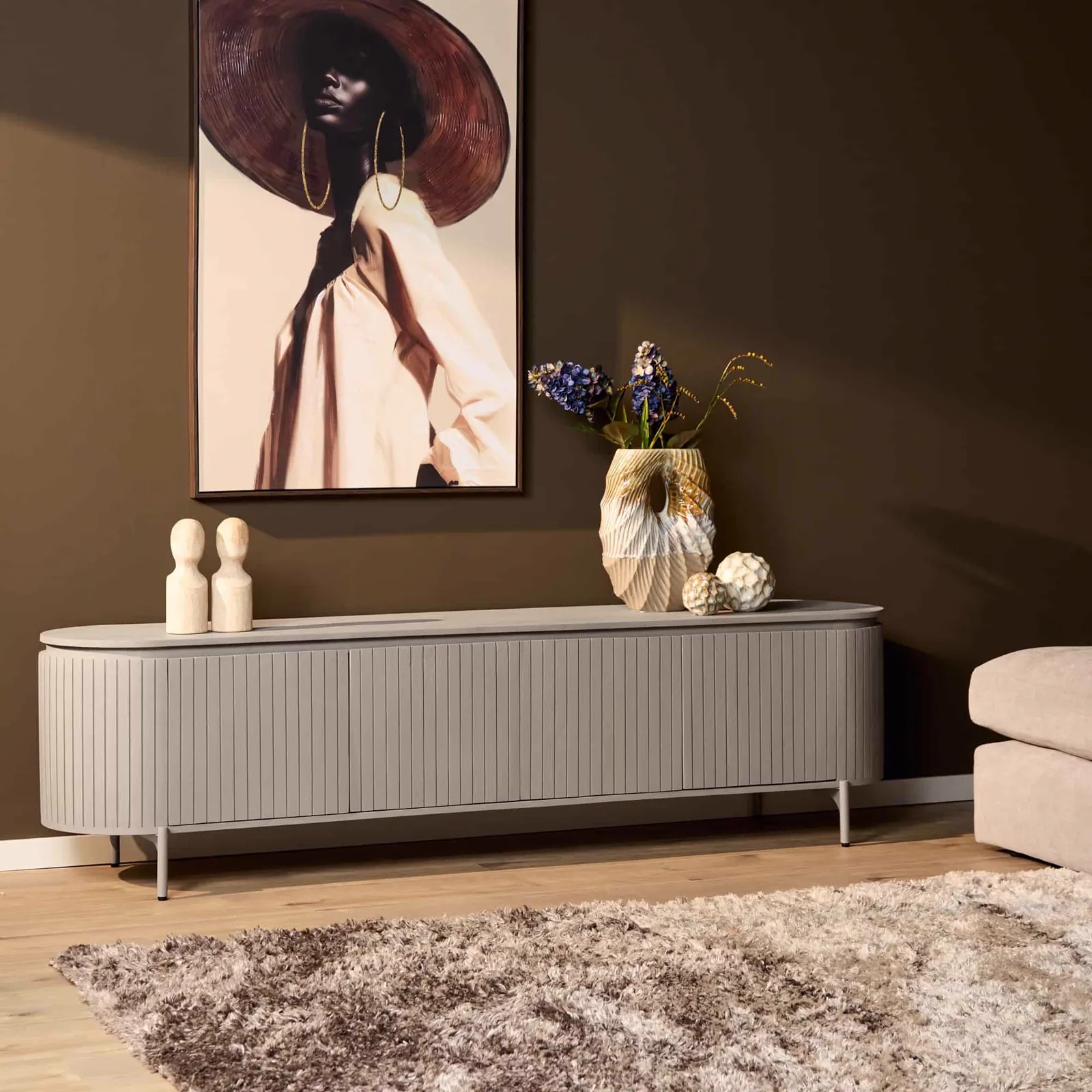 TV Unit Solana | 210 cm | Taupe - Starfurn