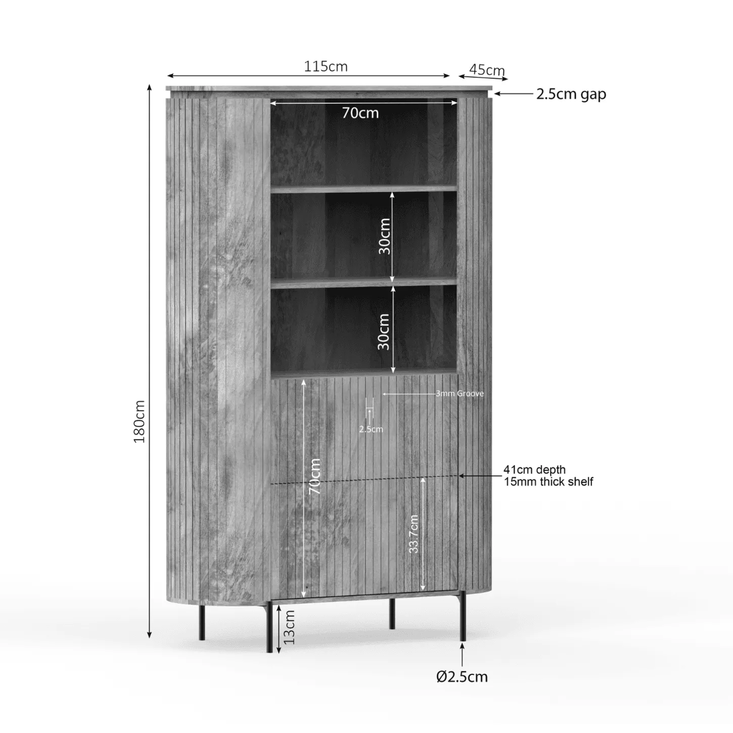 Solana Wall Cabinet | 115 cm | Taupe - Starfurn