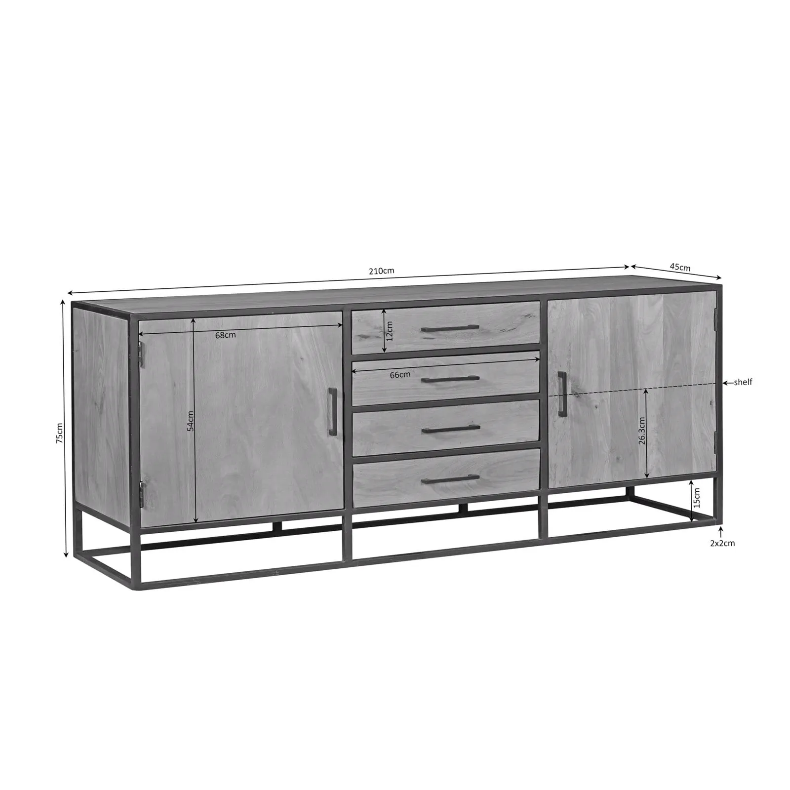 Sideboard Dakota | 210 cm - Starfurn