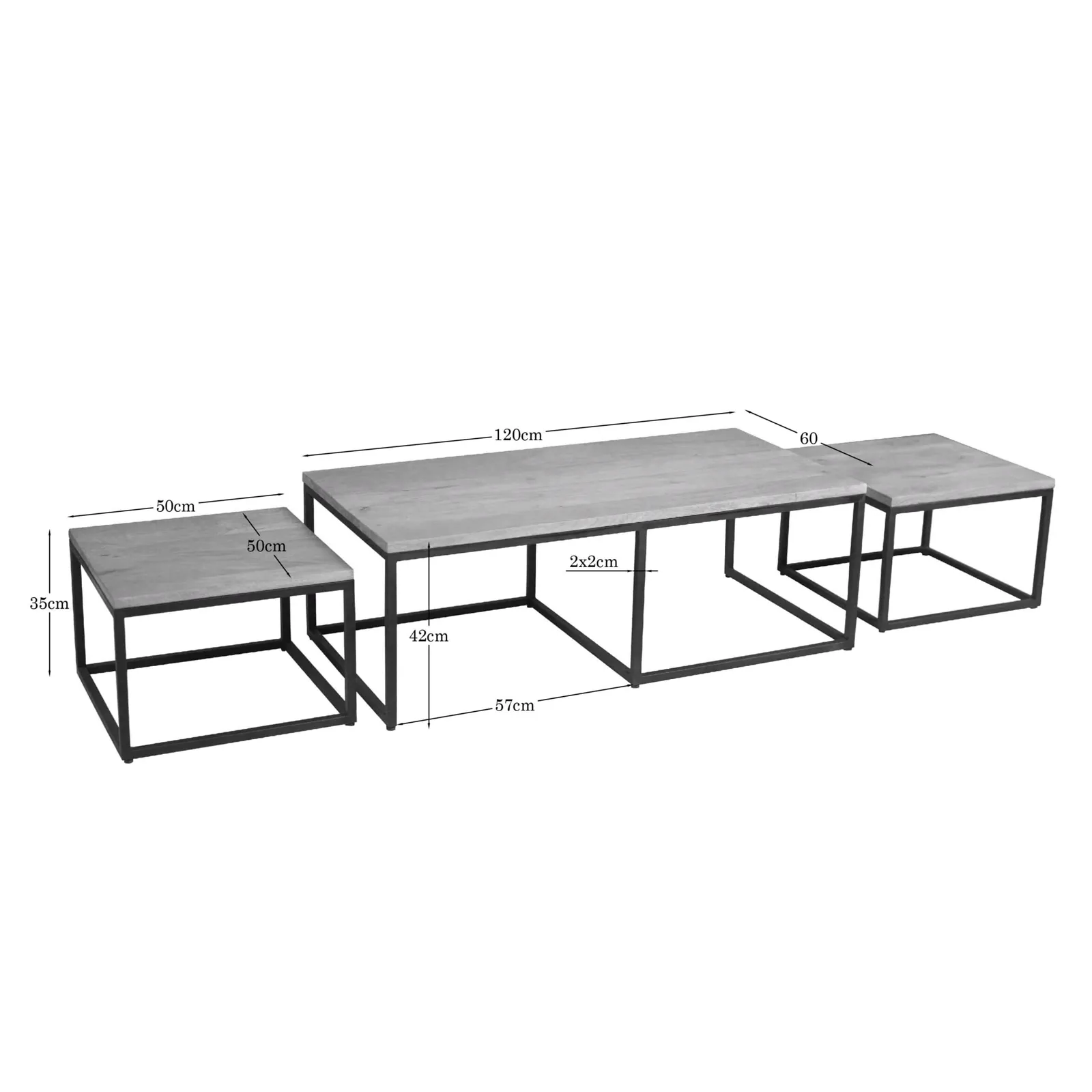 Coffee Table Dakota | 120 cm | Set of 3 - Starfurn