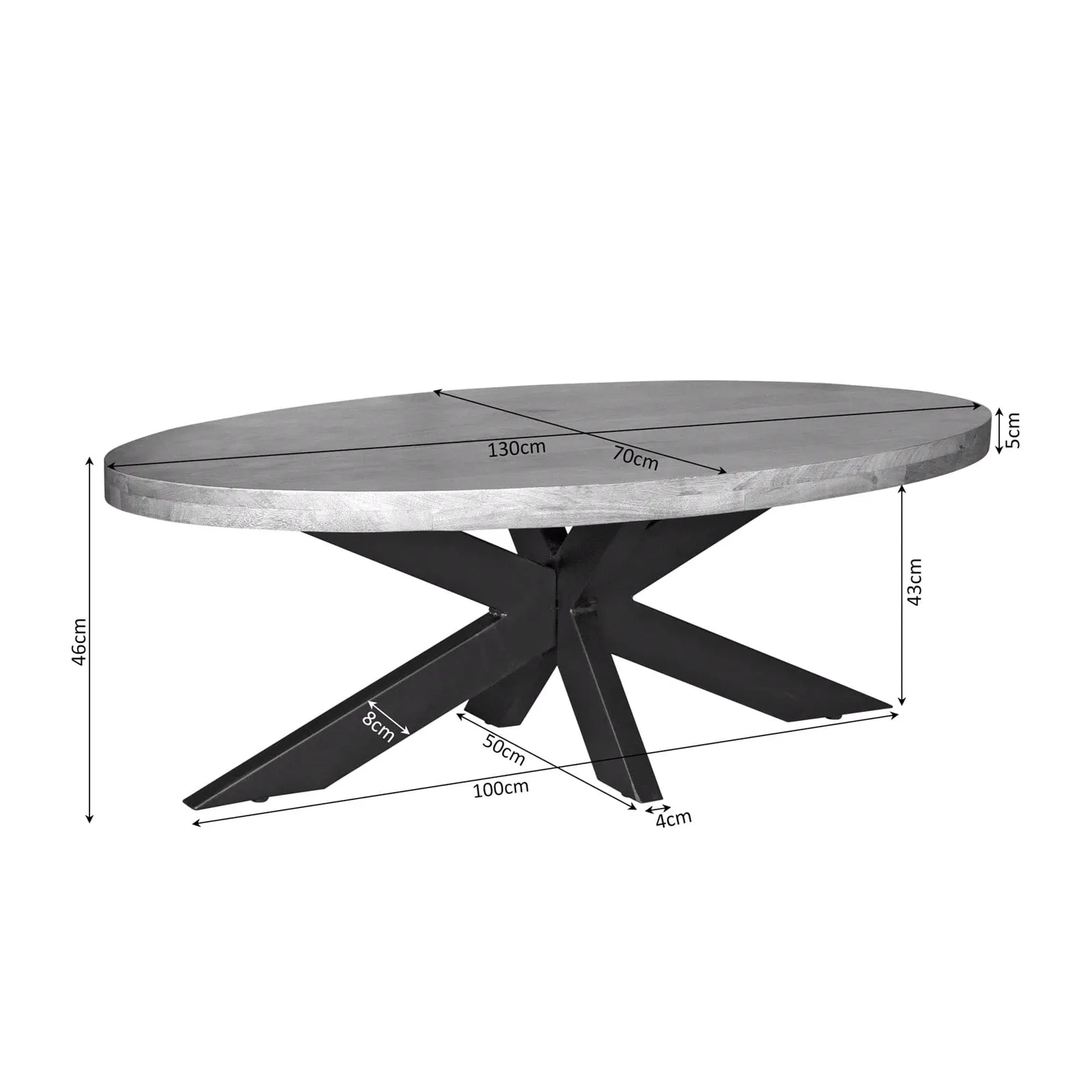 Square Coffee Table Noa Natural Mango Wood 80 cm - Starfurn