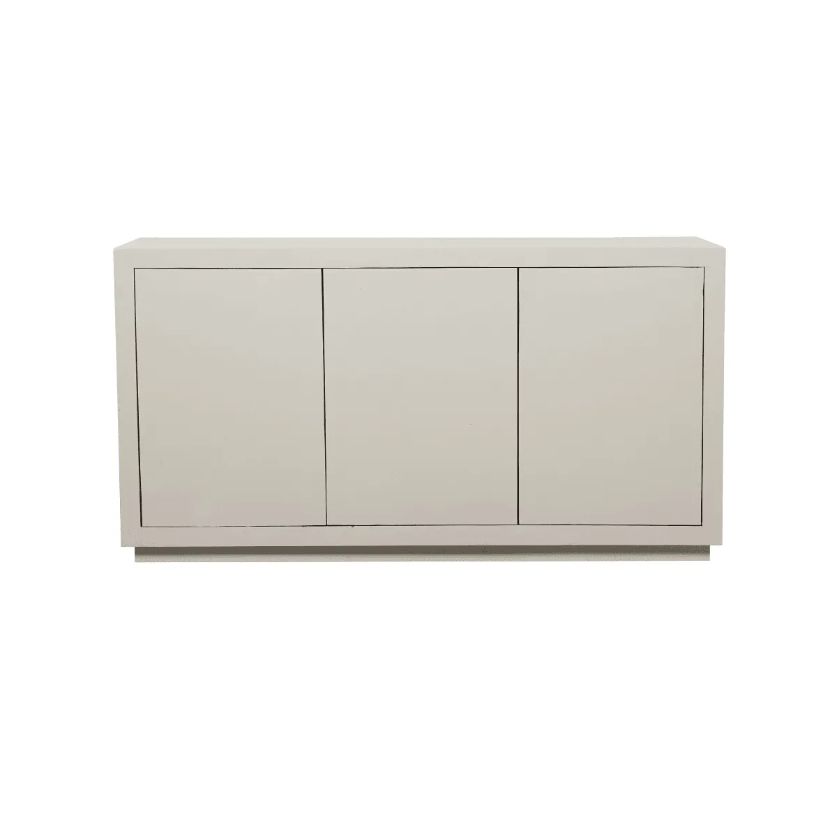 Sideboard Brüssel Sand Mangoholz 150 cm auf weißem Hintergrund, direkt von vorne fotografiert - Starfurn