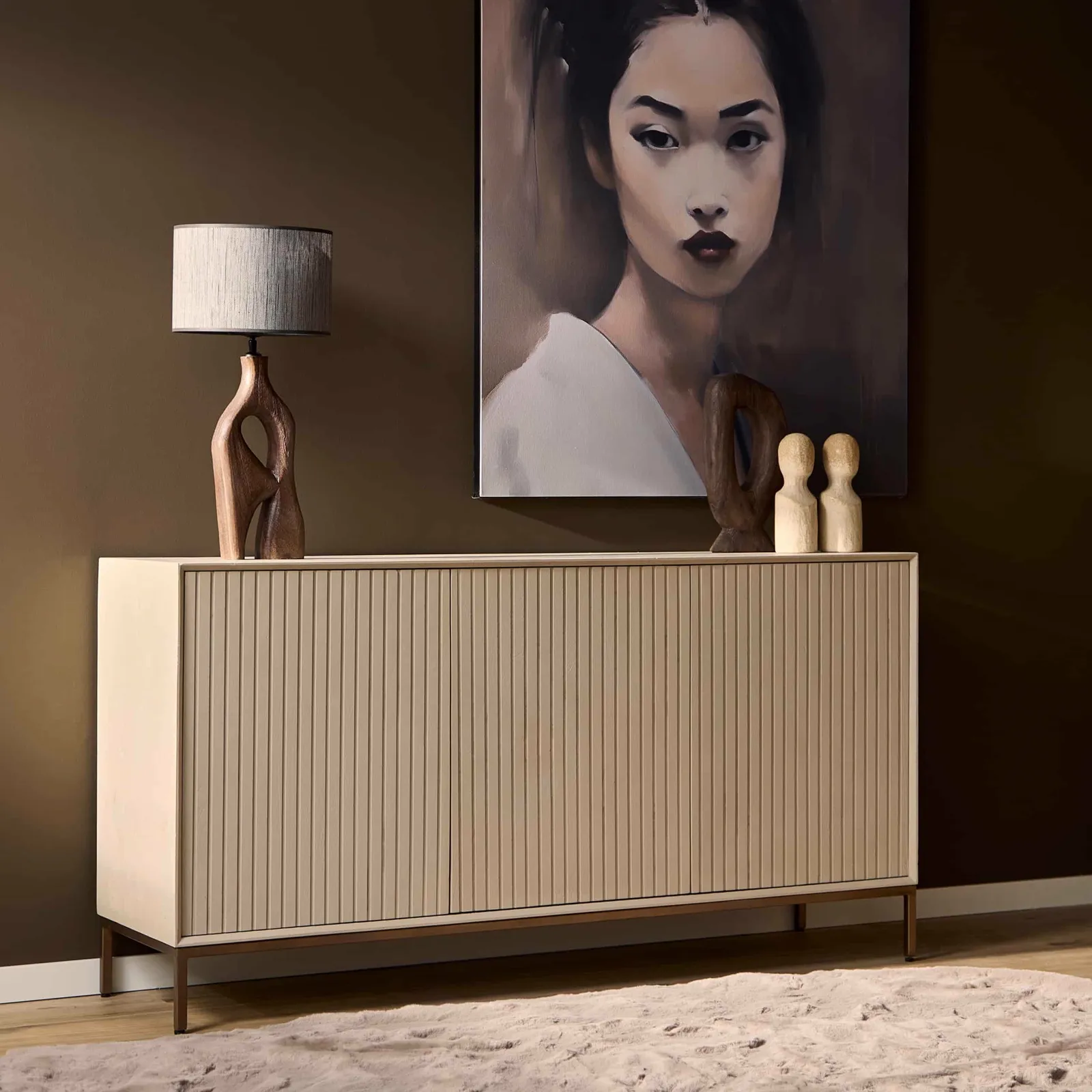 Sideboard Madison Sand Mango Wood 165 cm - Starfurn