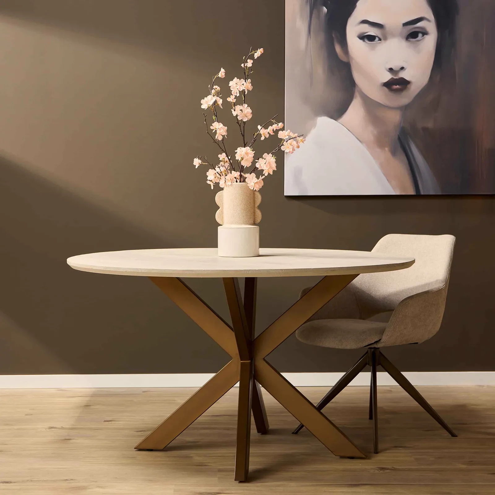 Madison Sand Round Dining Table Mango Wood 150 cm - Starfurn