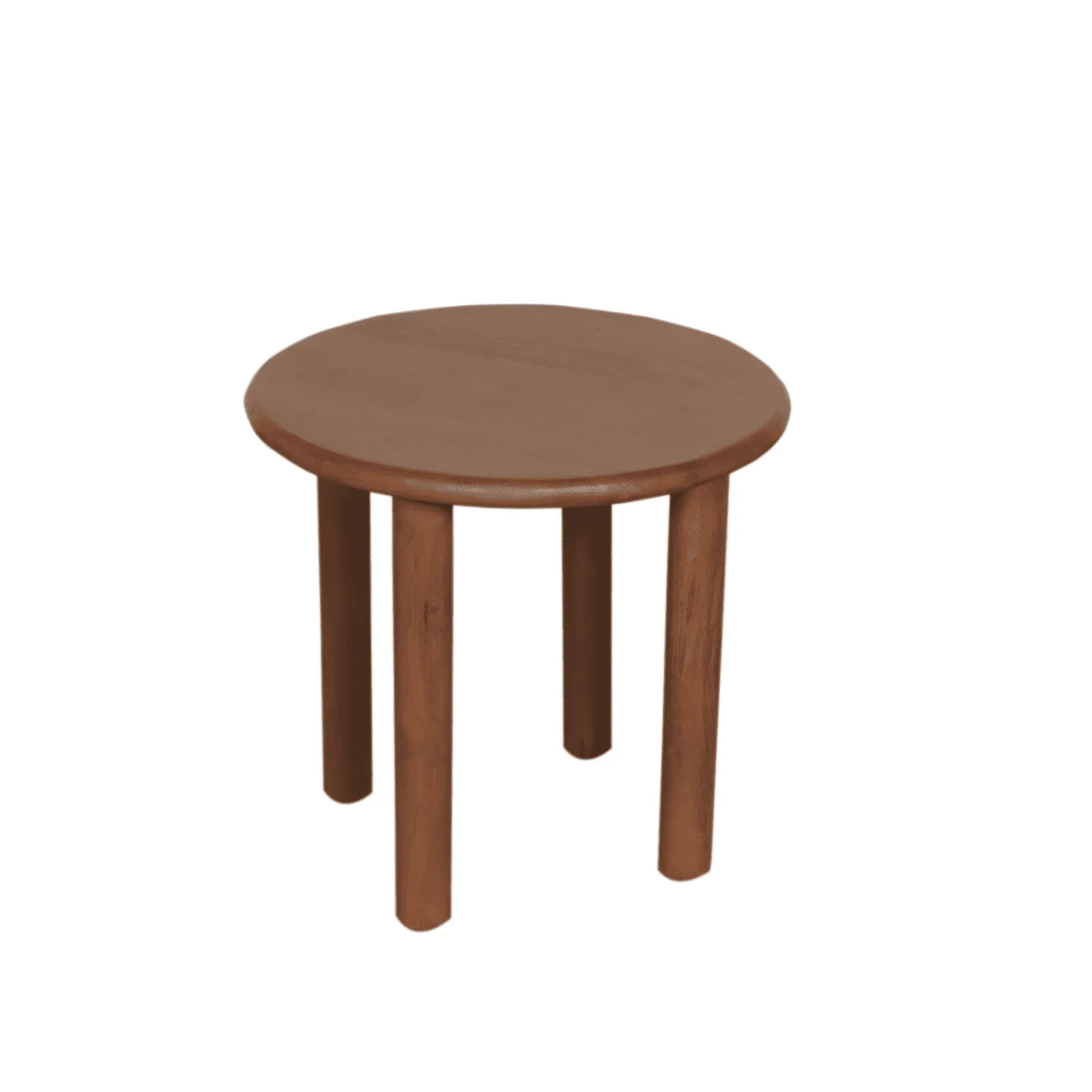 Couchtisch Noah Walnuss Mangoholz 50 cm auf weißem Hintergrund, schräg von oben fotografiert - Starfurn