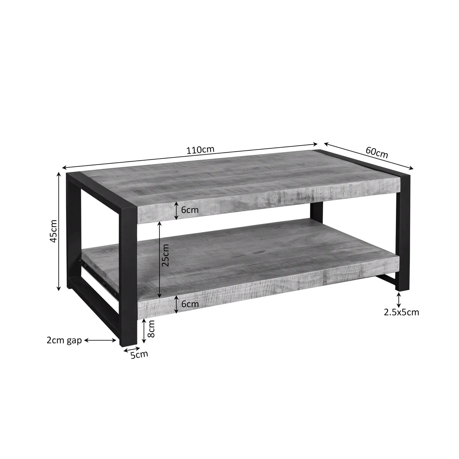 Coffee Table Britt | 110 cm | lower shelf - Starfurn