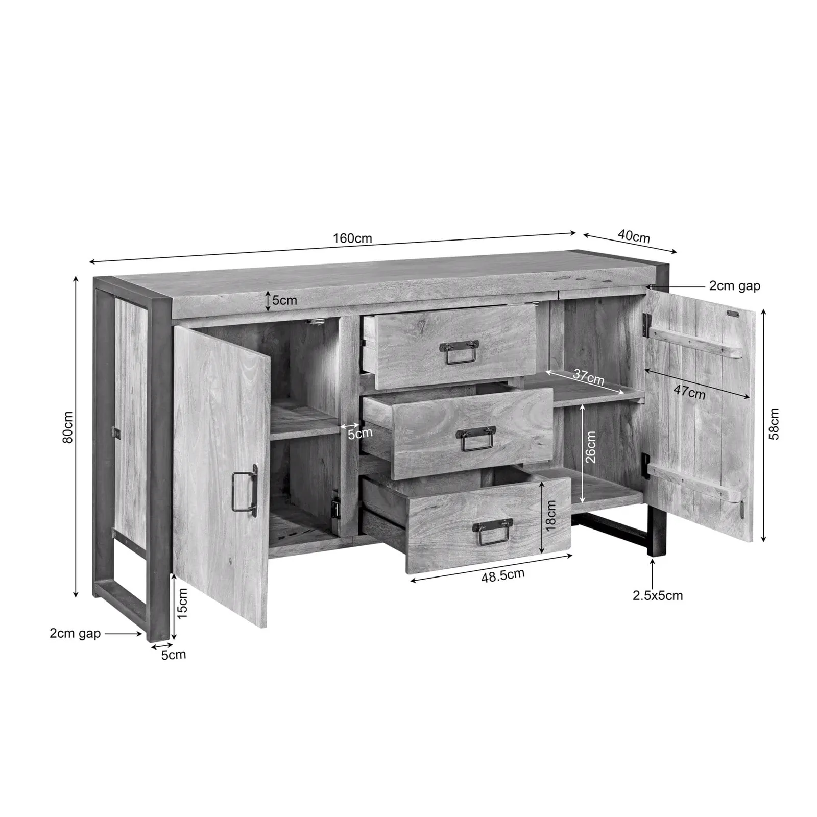 Britt Sideboard | 160 cm - Starfurn