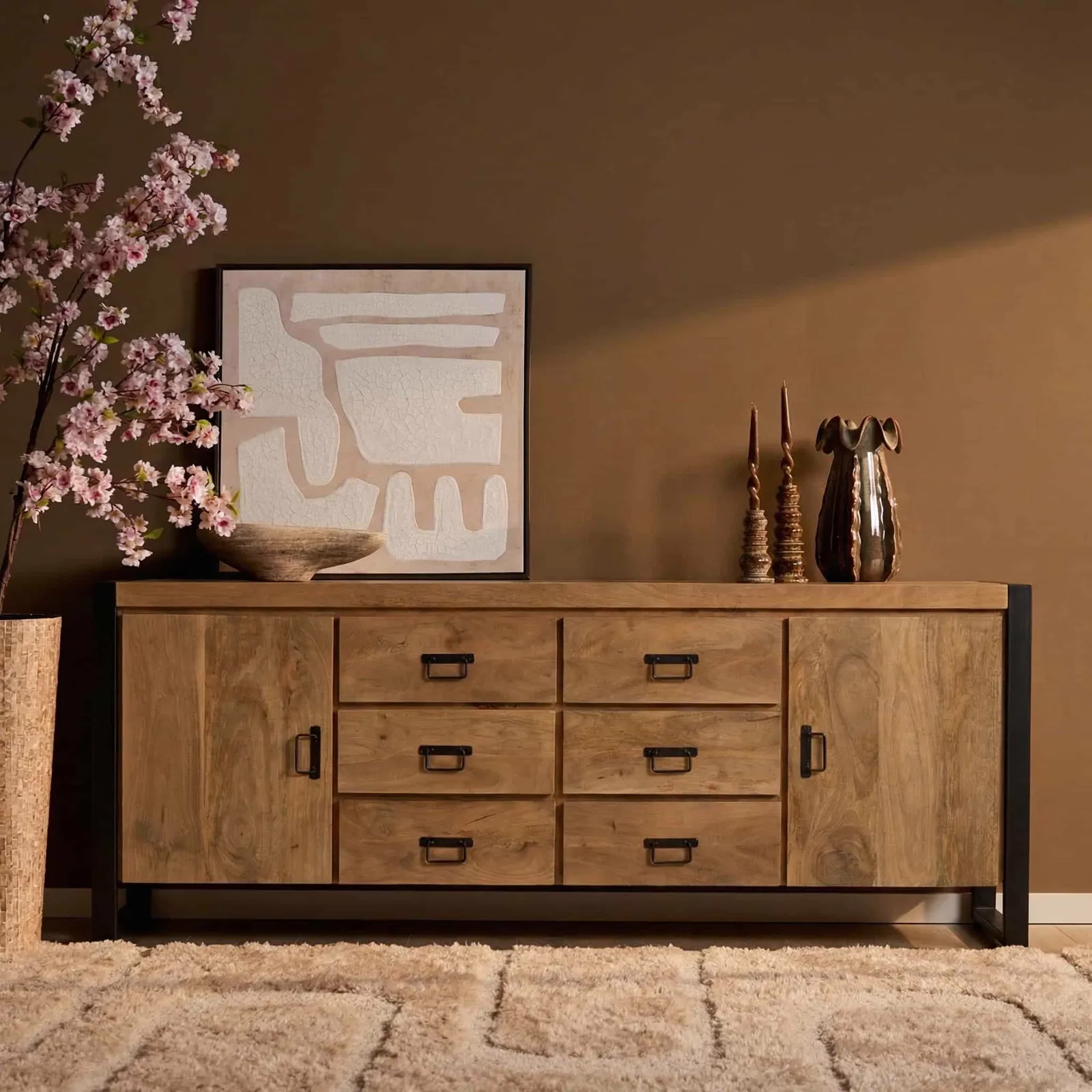 Britt Sideboard Natural Mango Wood 200 cm - Starfurn