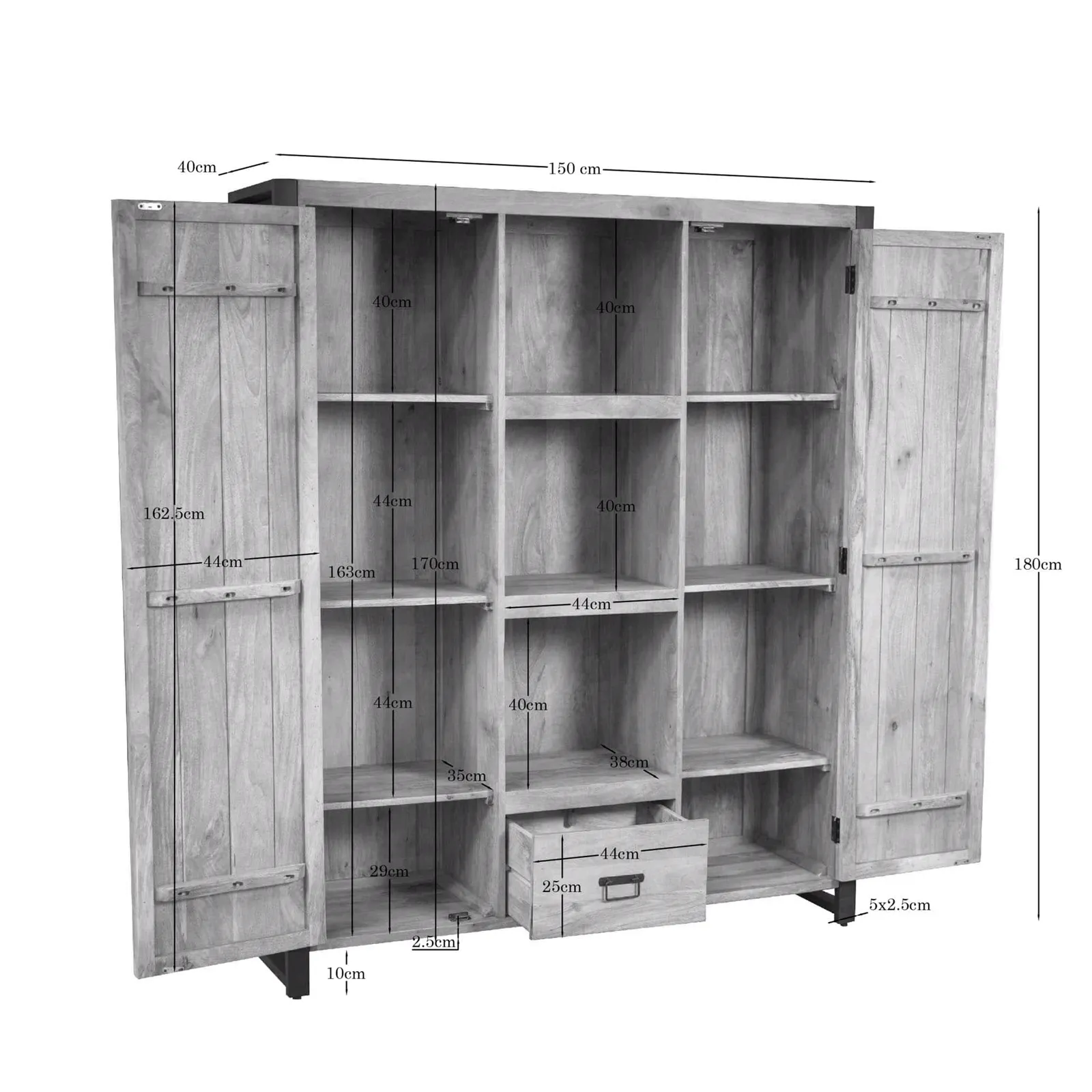 Bookcase Britt | 150 cm - Starfurn
