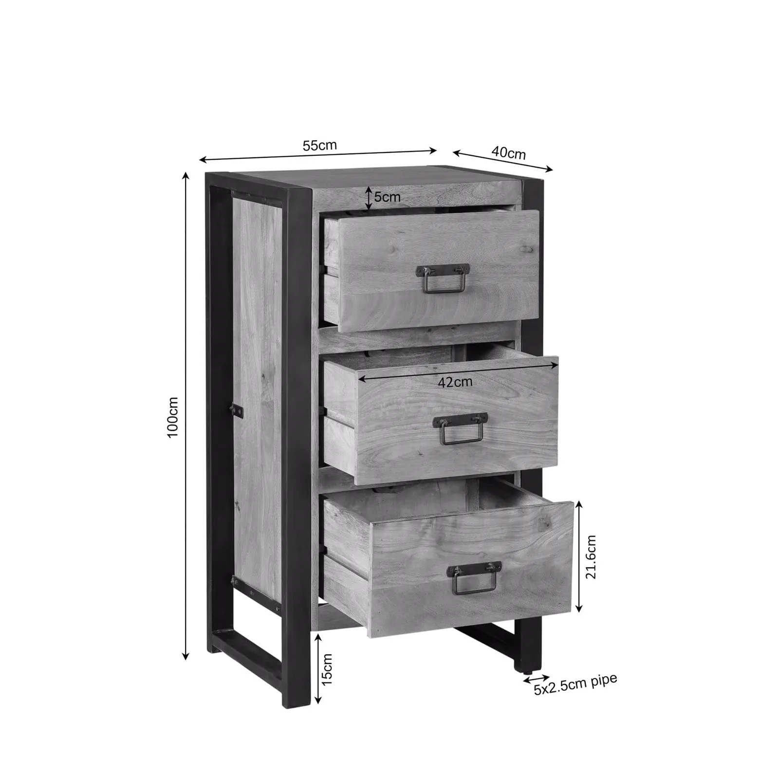 Hallway cabinet Britt | 3 drawers - Starfurn