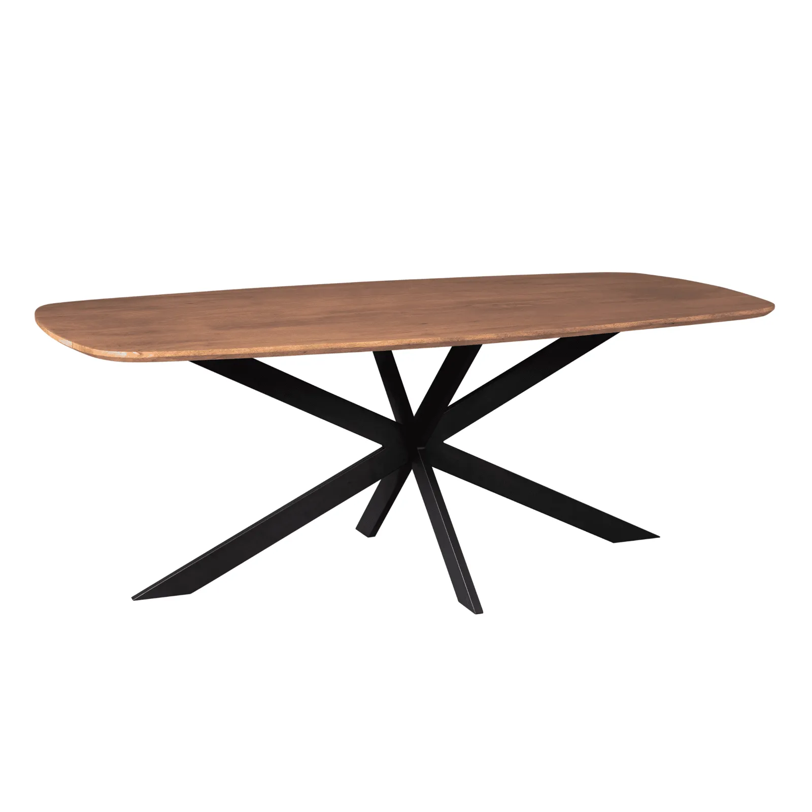 Esstisch Elegance 200 cm Dänisch oval auf weißem Hintergrund, schräg von vorne fotografiert - Starfurn