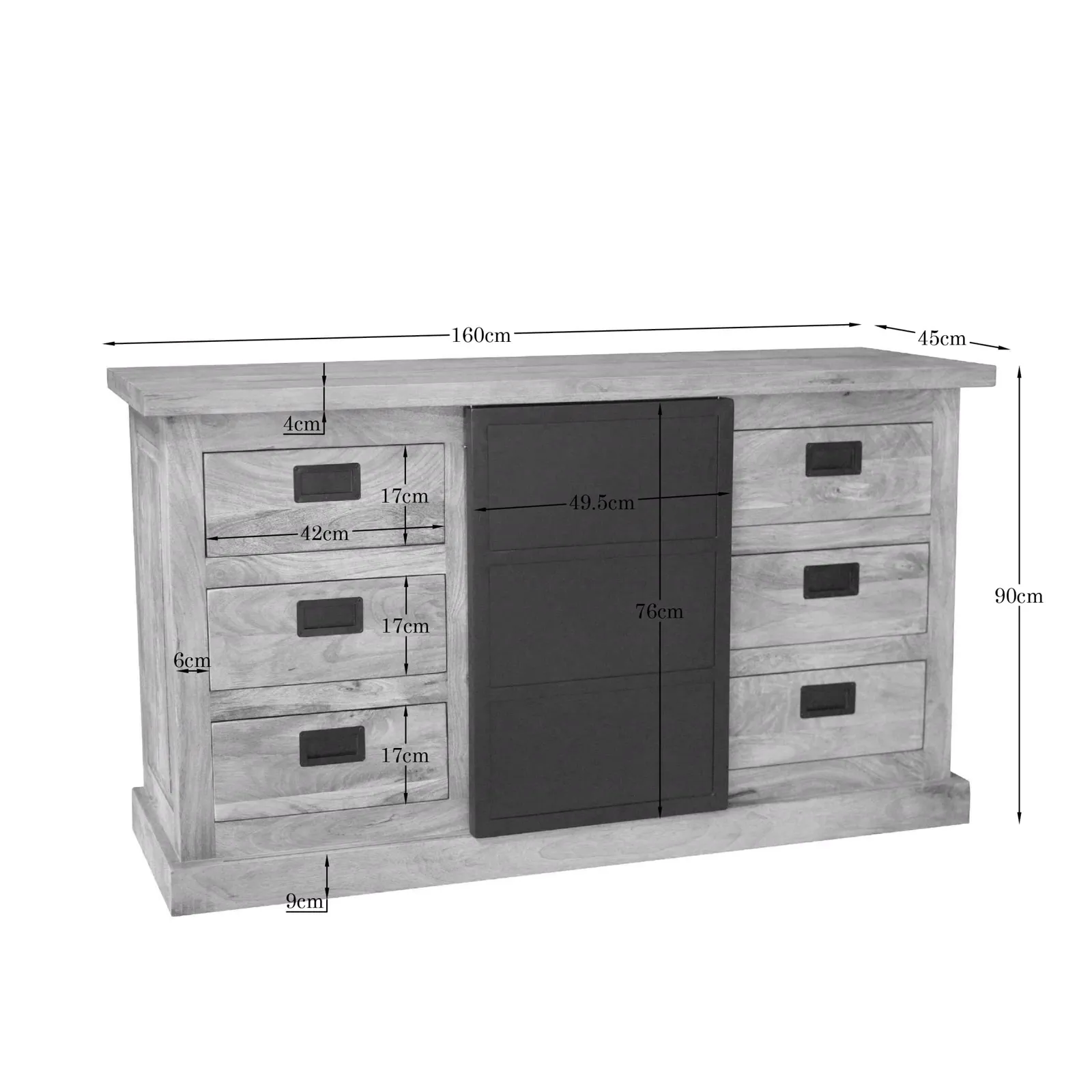 Sideboard Noa Natural Mango Wood 160 cm - Starfurn