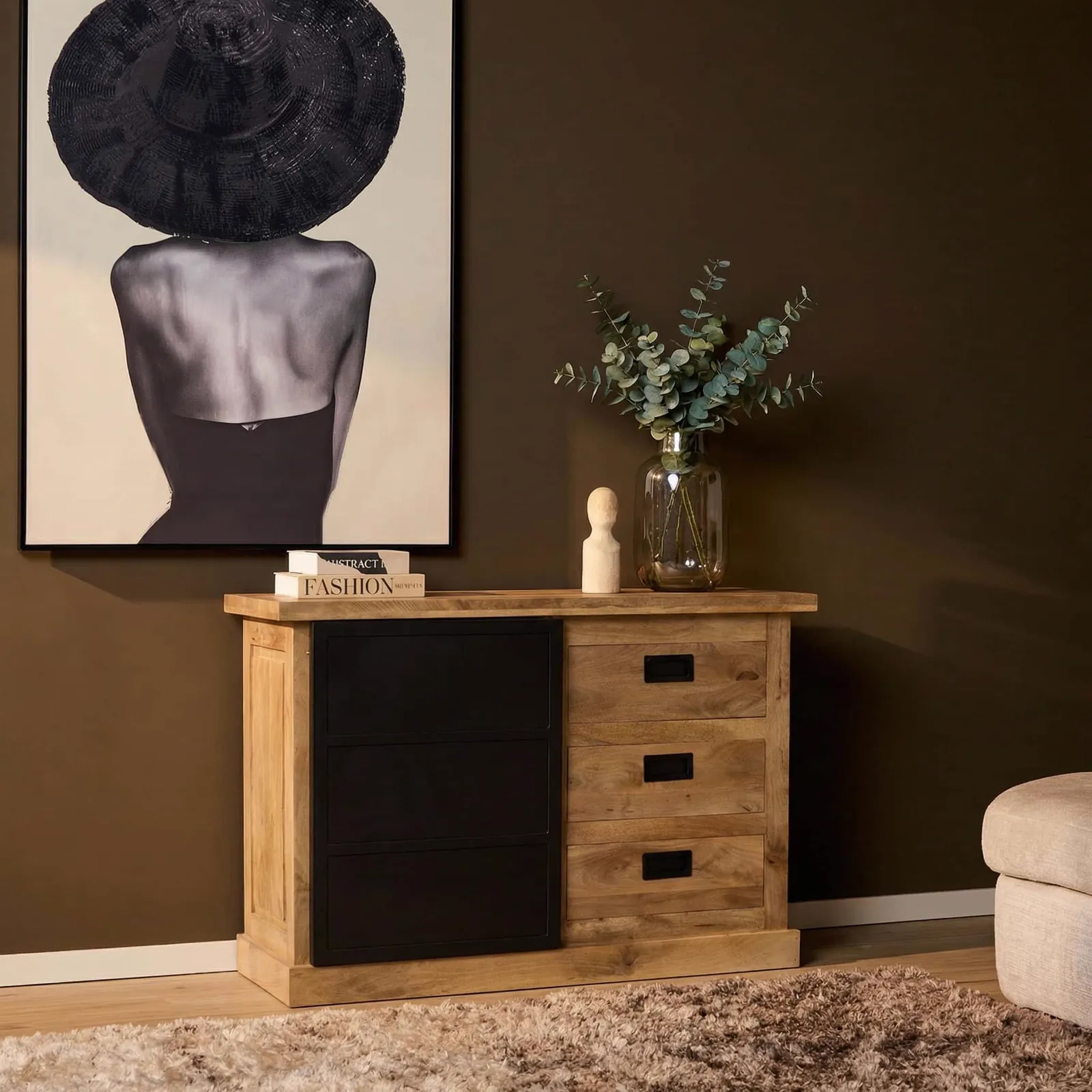 Drawer Cabinet Noa Natural Mango Wood 100 cm - Starfurn