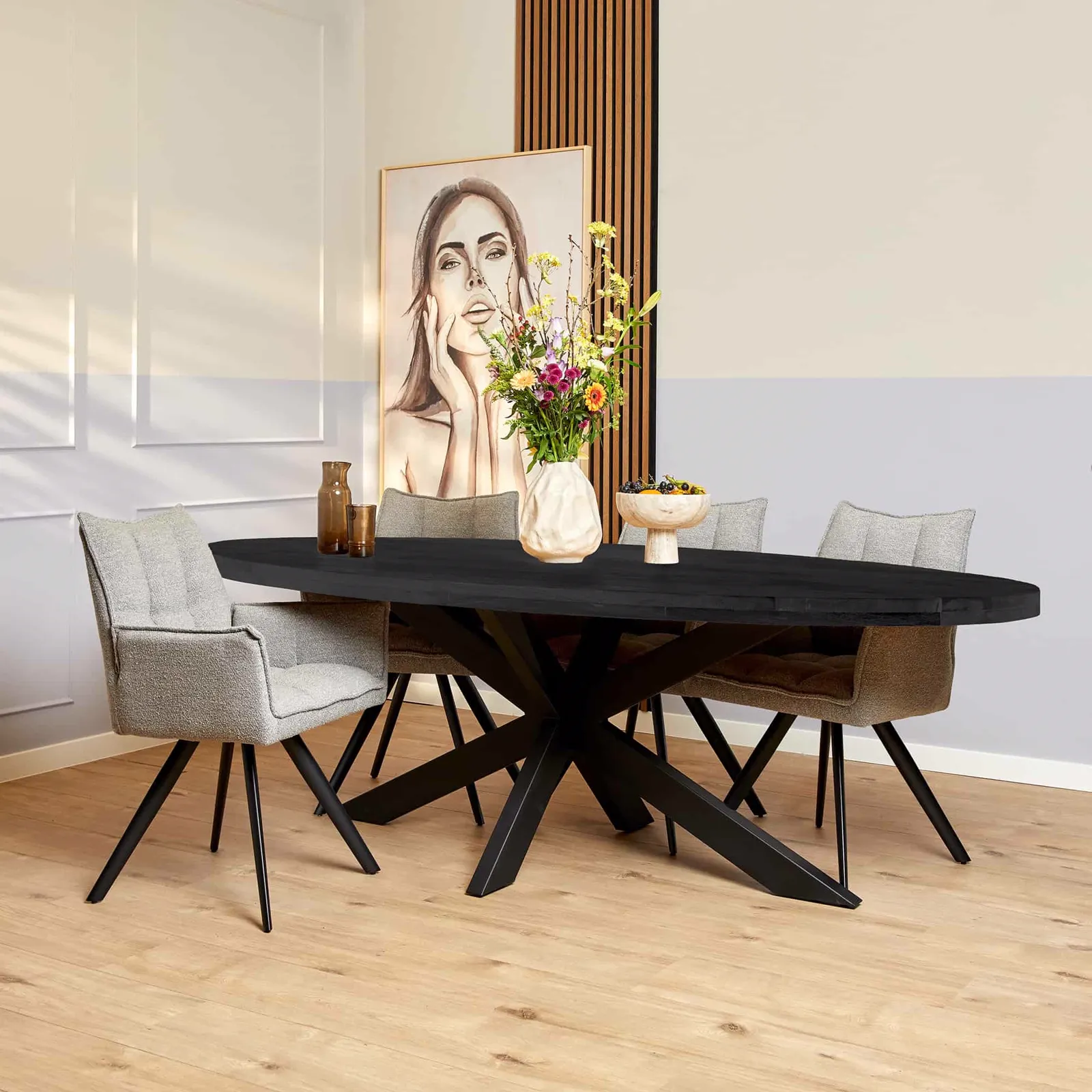 Dining Table Denver Black | 210 cm | Oval - Starfurn