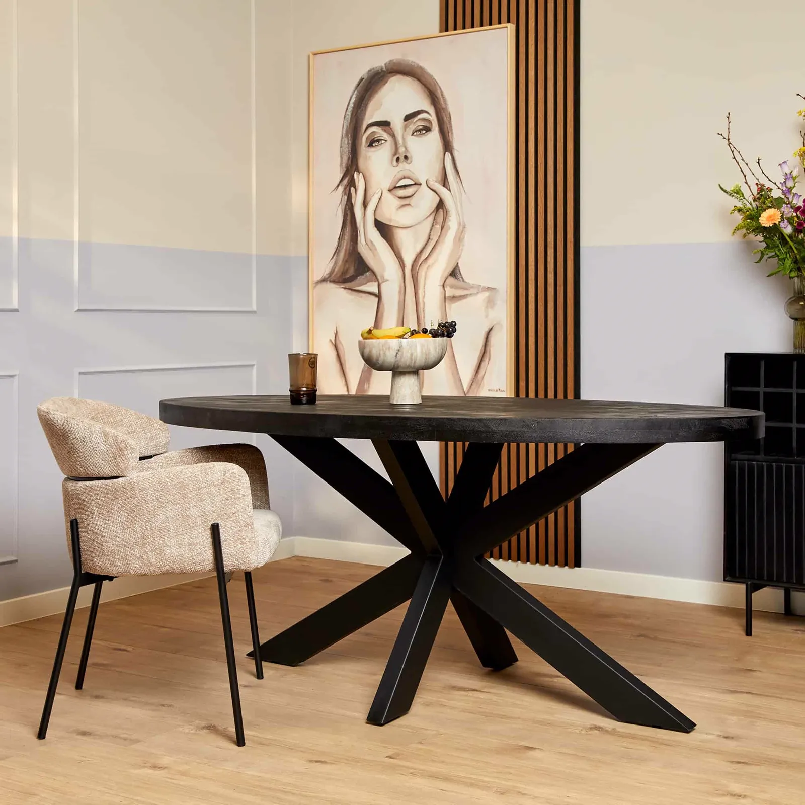 Dining Table Denver Black | 180 cm | Oval - Starfurn