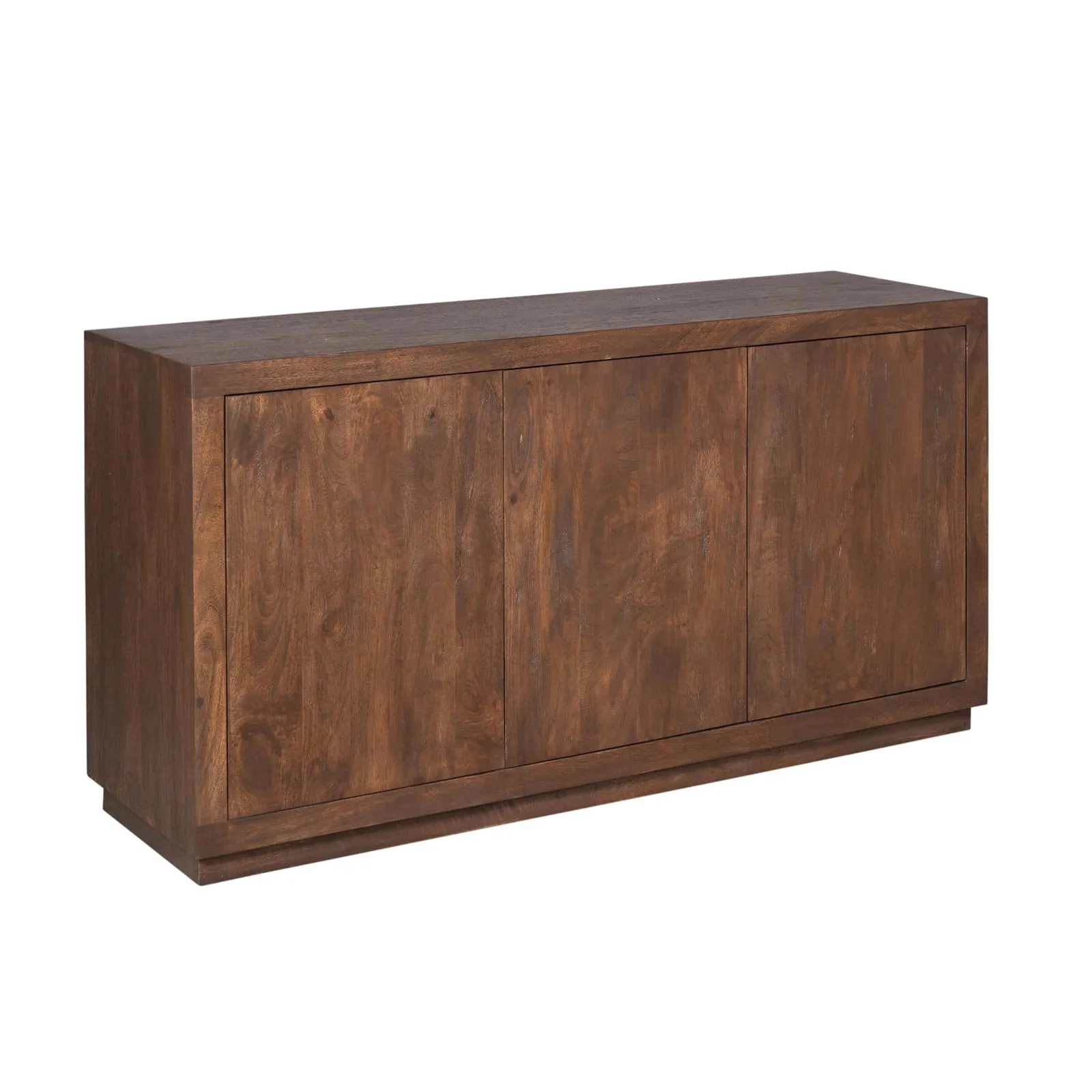 Sideboard Brussel Brown 150 cm auf weißem Hintergrund, aus leicht schräger Perspektive fotografiert - Starfurn