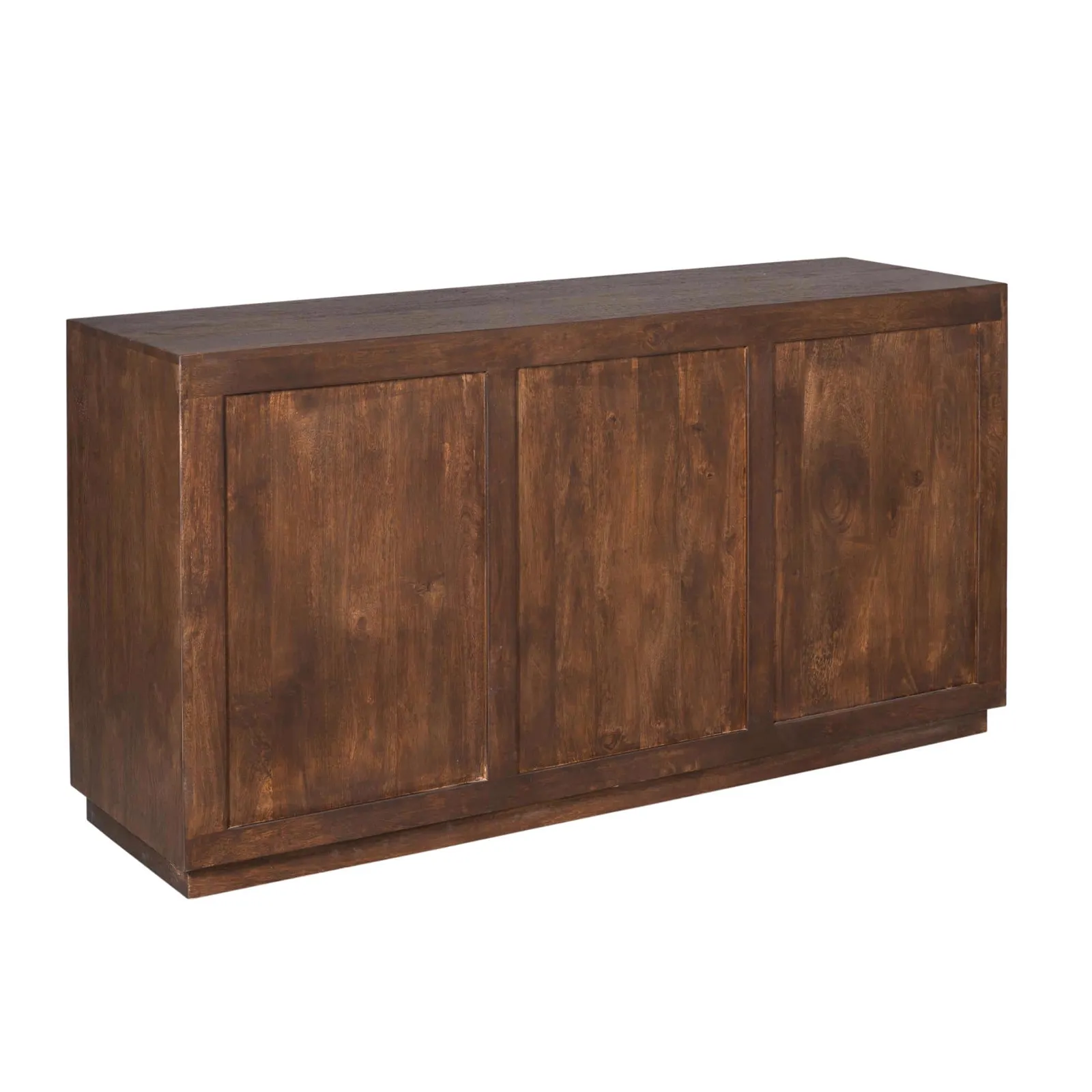 Sideboard Brussel Brown 150 cm auf weißem Hintergrund, schräg von vorne fotografiert - Starfurn