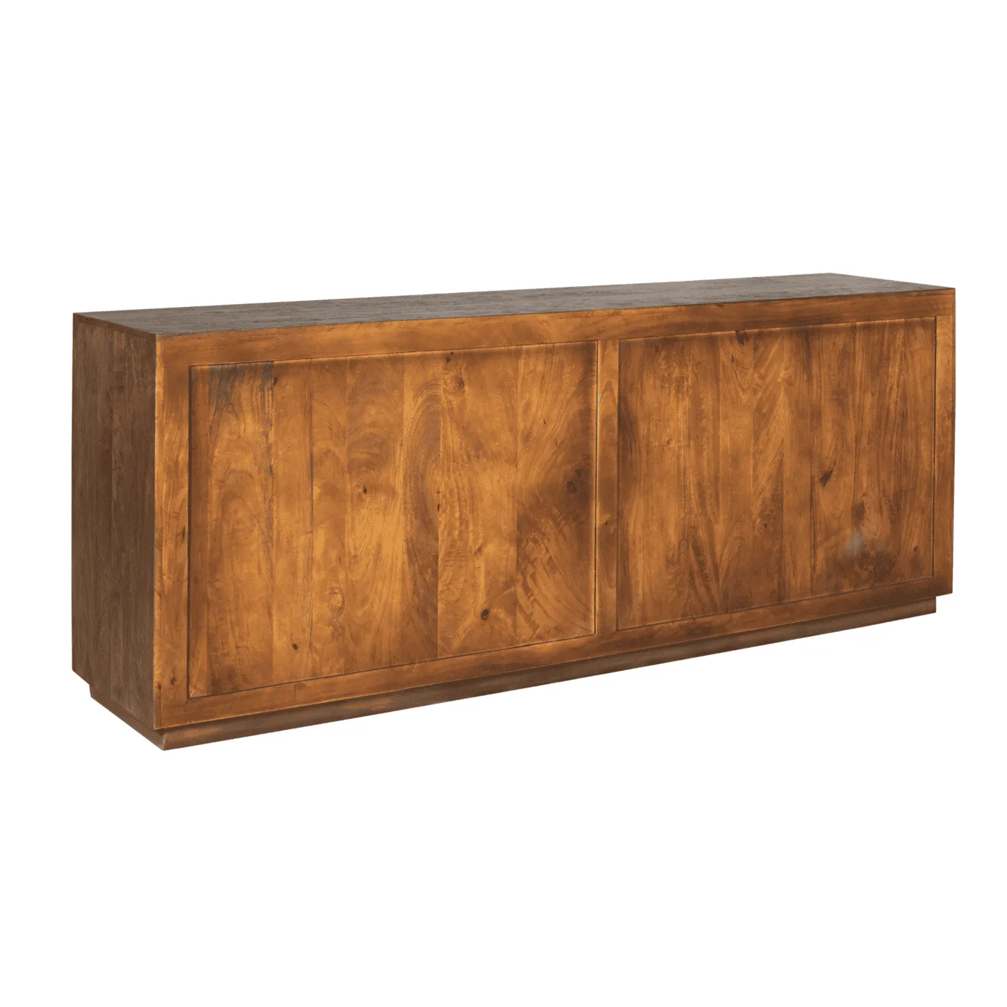 Sideboard Brüssel Braun, ein hölzernes Sideboard mit zwei Türen, fotografiert auf weißem Hintergrund - Starfurn